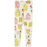 Mini Rodini Cats Aop Leggings Offwhite
