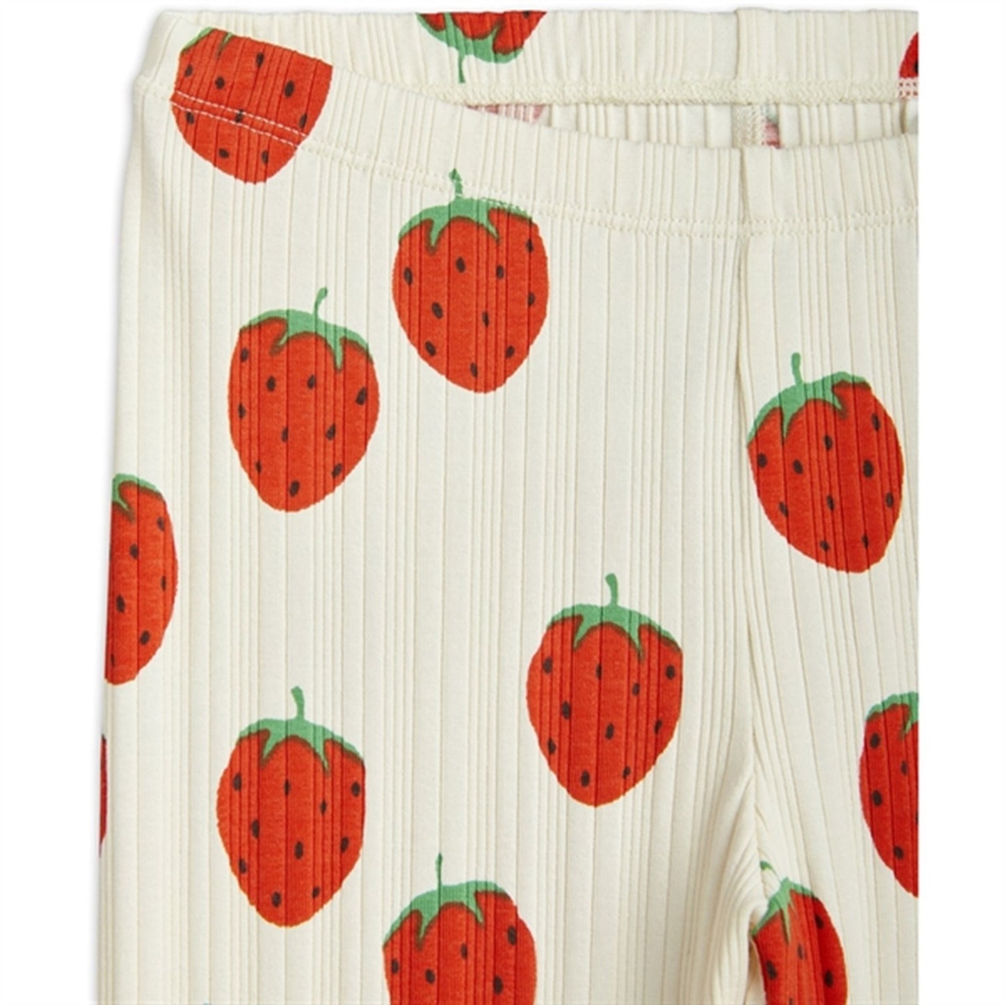 Mini Rodini Strawberries Aop Leggings Offwhite