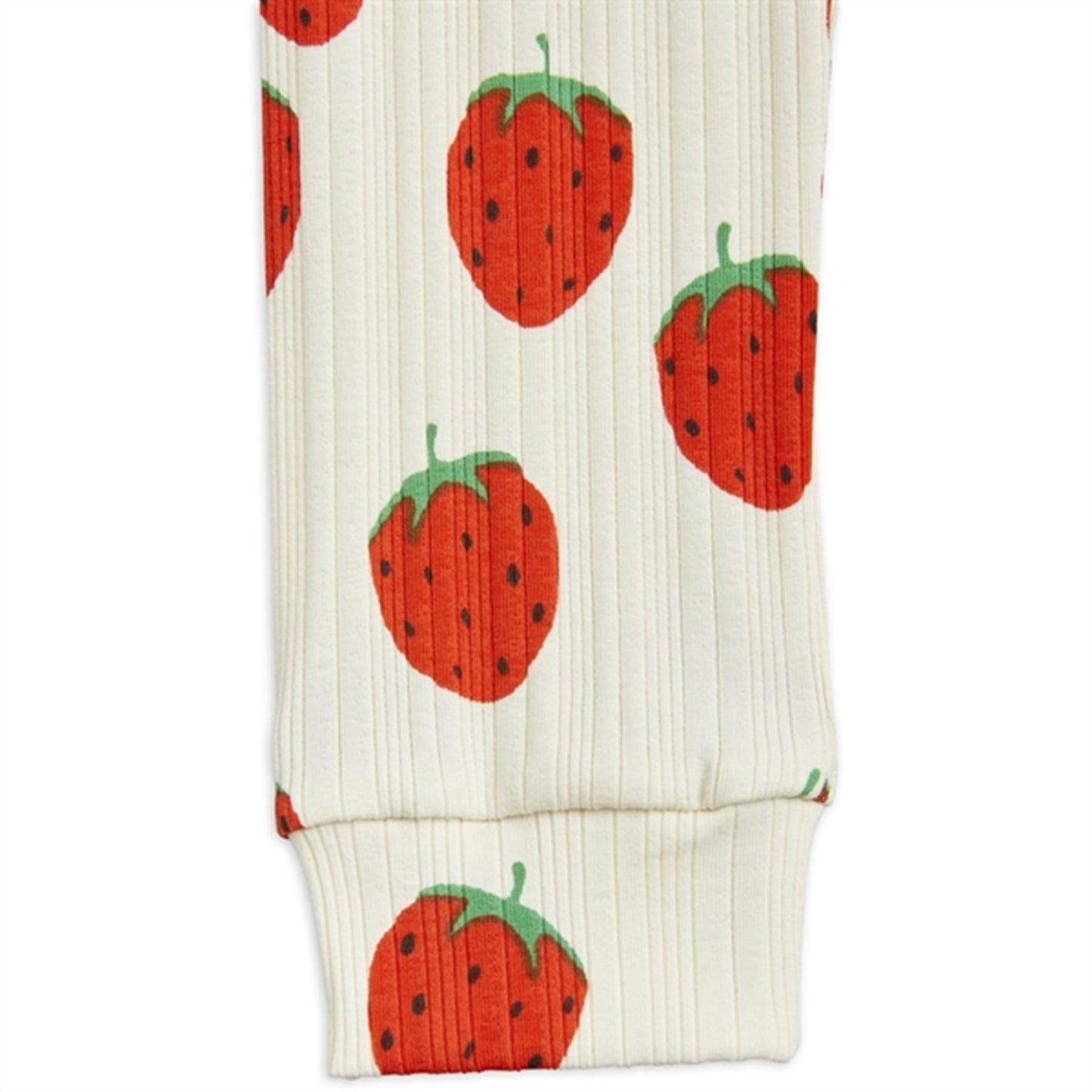 Mini Rodini Strawberries Aop Leggings Offwhite