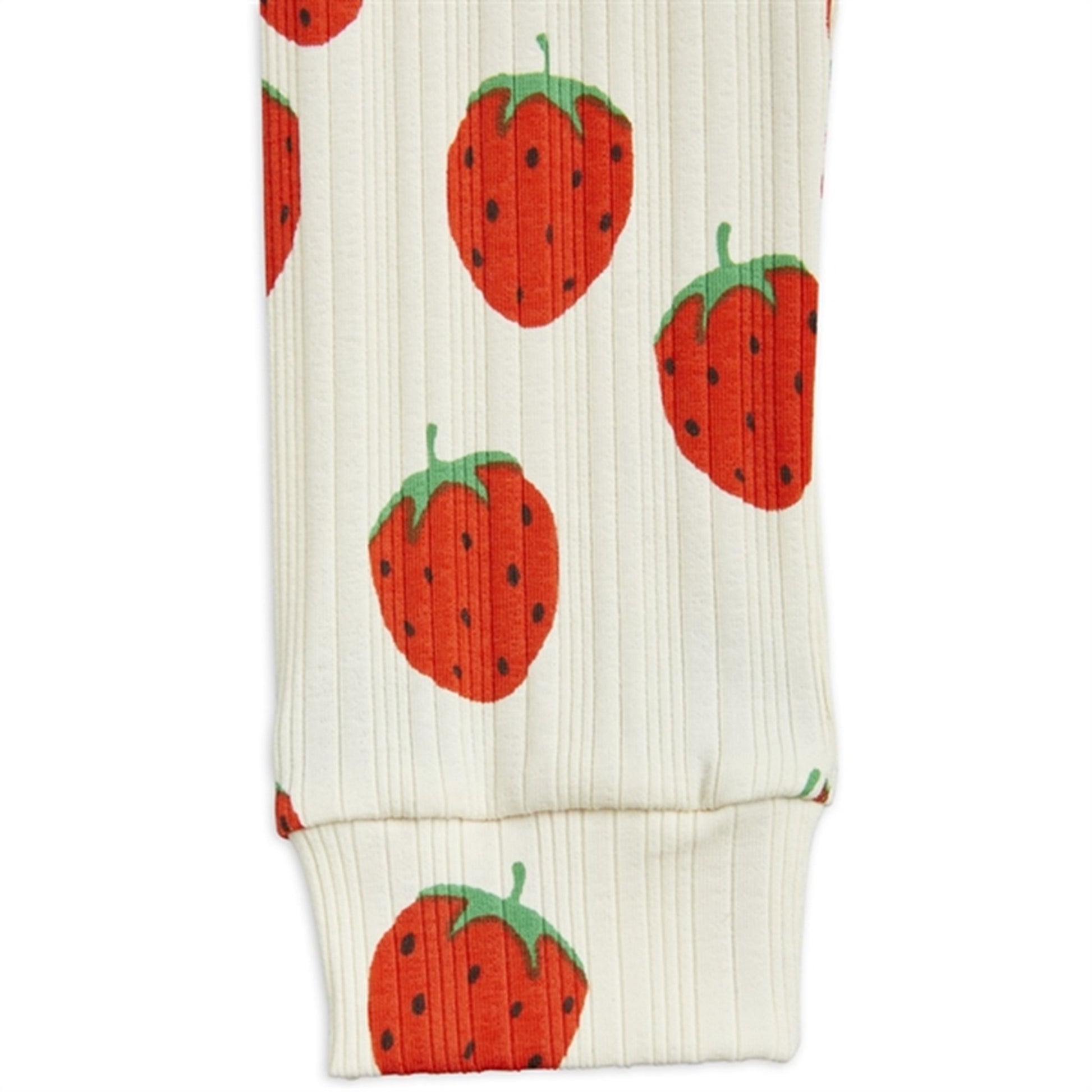 Mini Rodini Strawberries Aop Leggings Offwhite