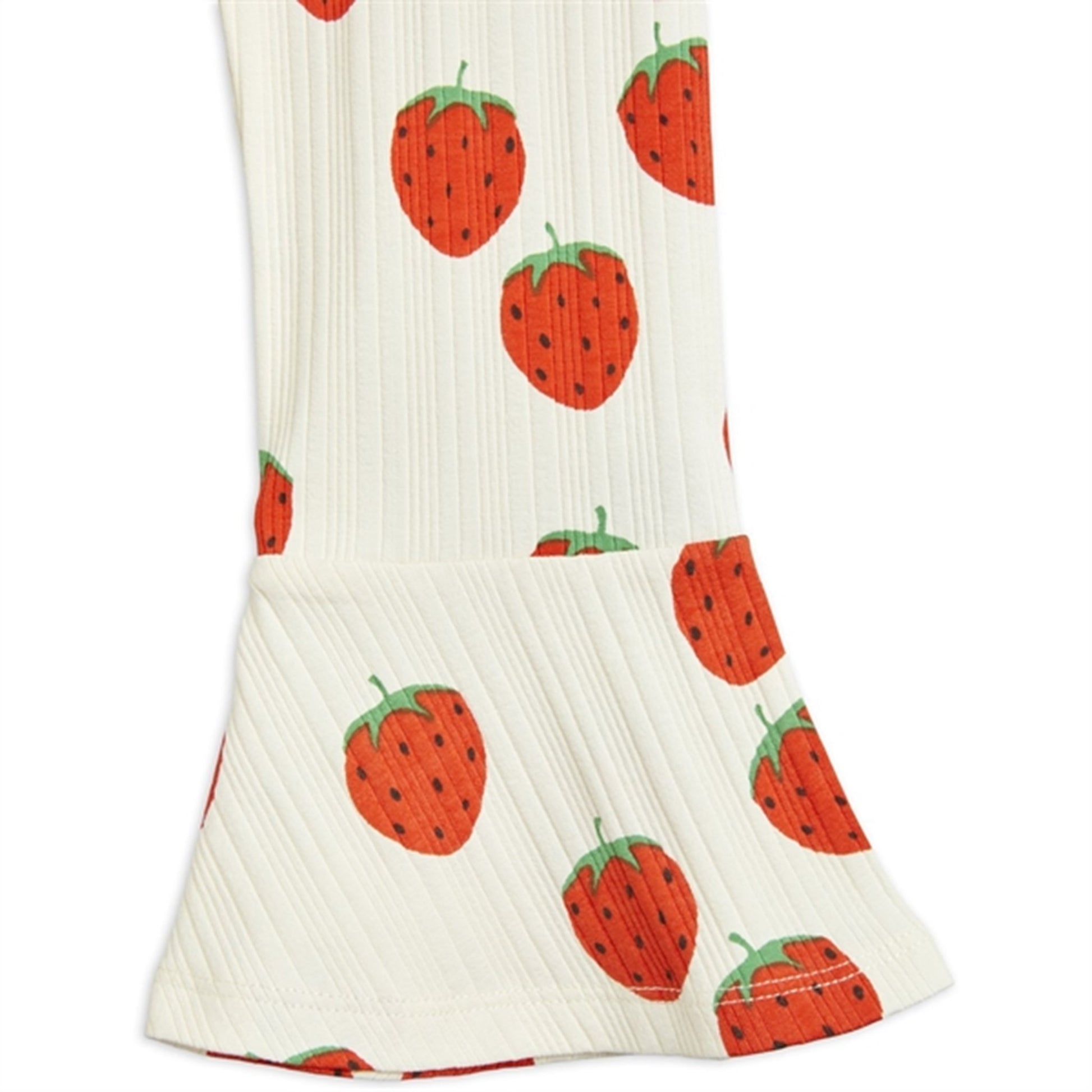 Mini Rodini Strawberries Aop Flared Pants Offwhite