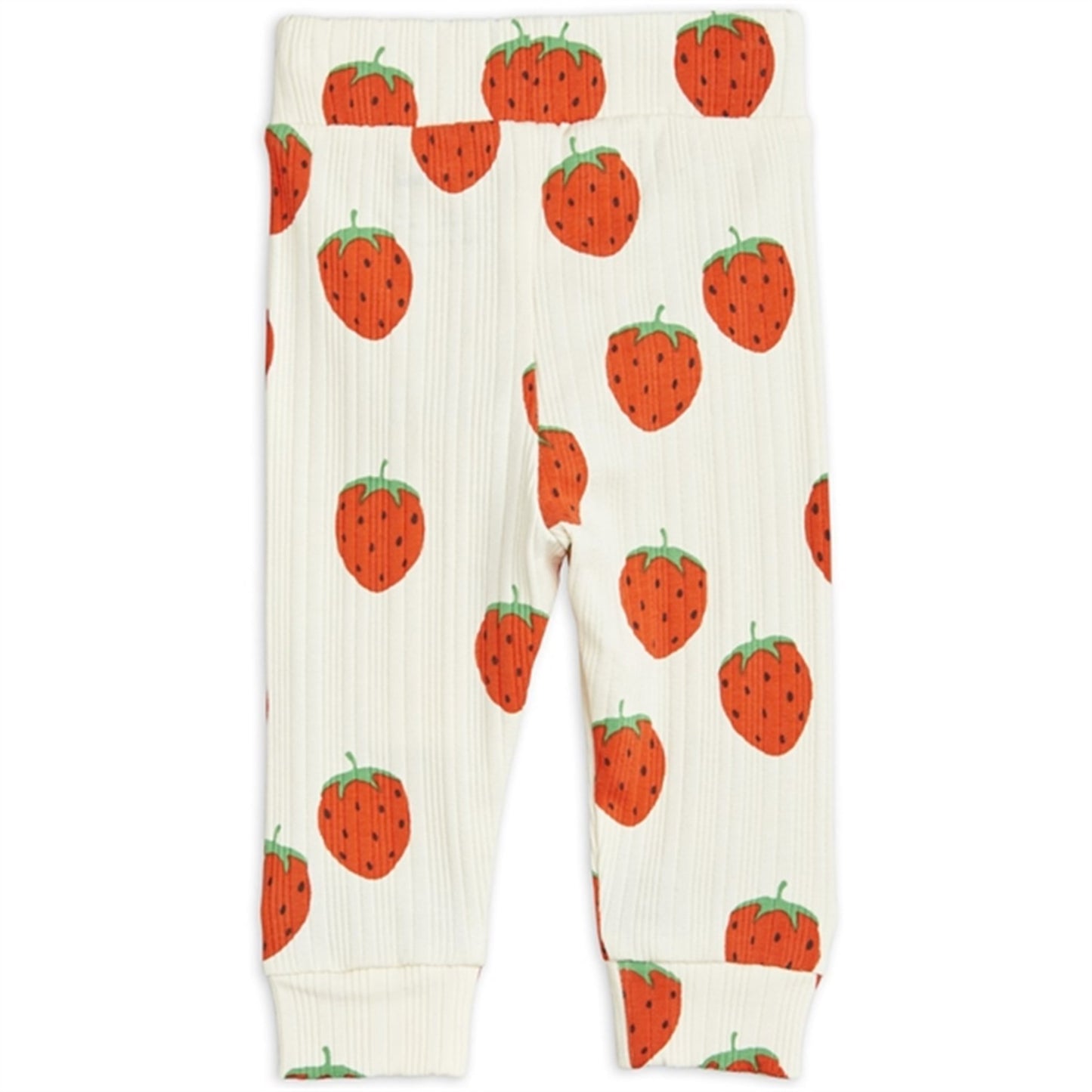 Mini Rodini Strawberries Aop Nb Leggings Offwhite