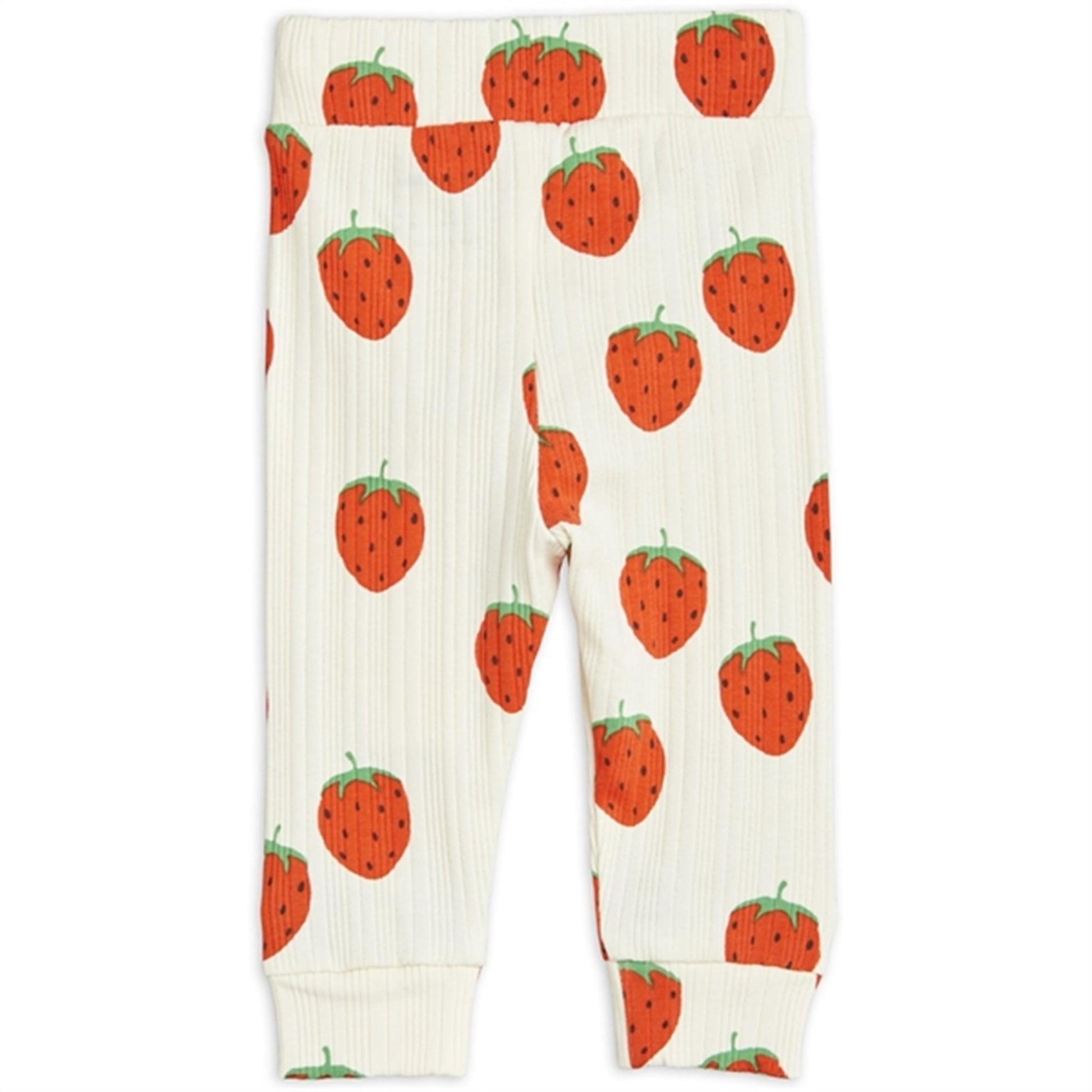 Mini Rodini Strawberries Aop Nb Leggings Offwhite