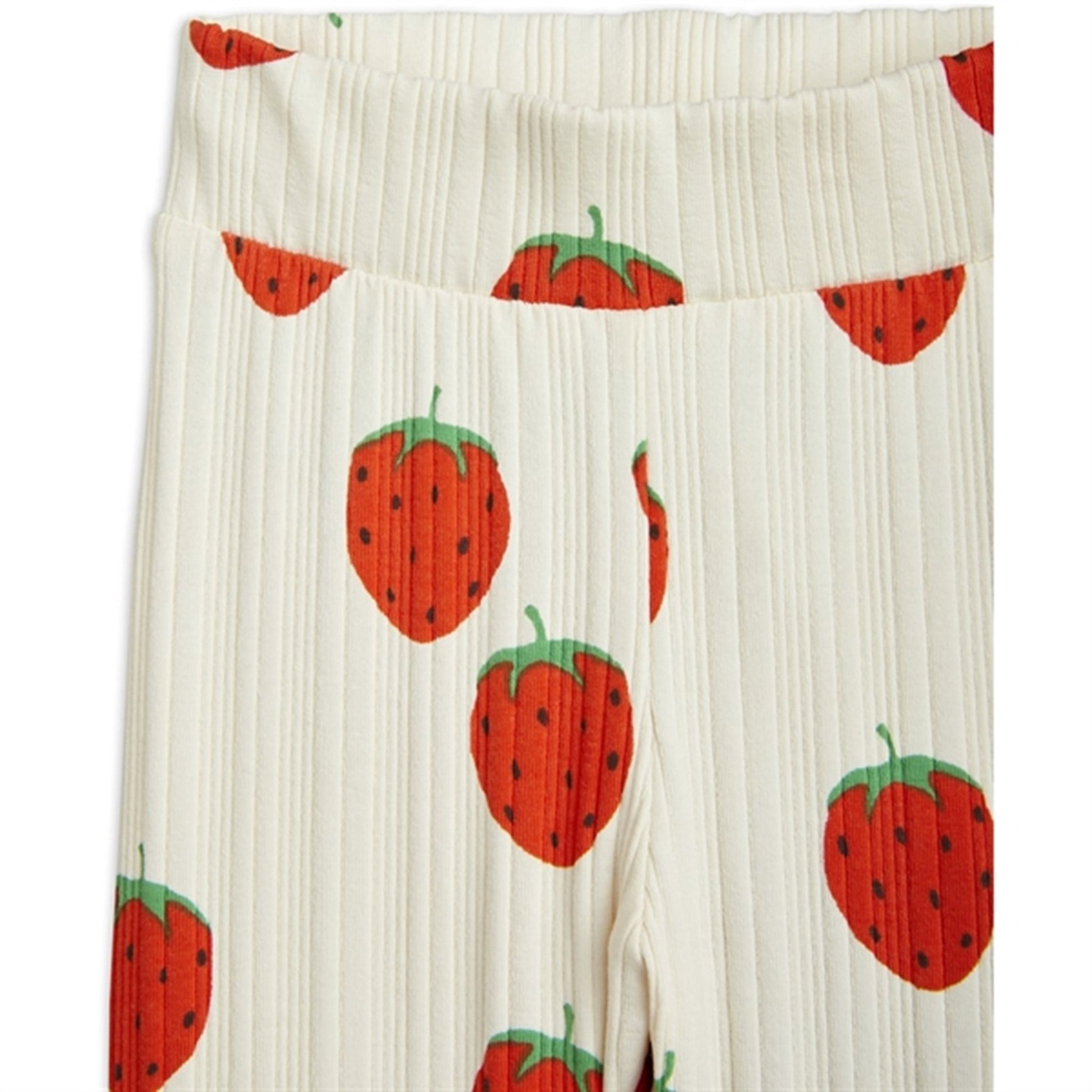 Mini Rodini Strawberries Aop Nb Leggings Offwhite