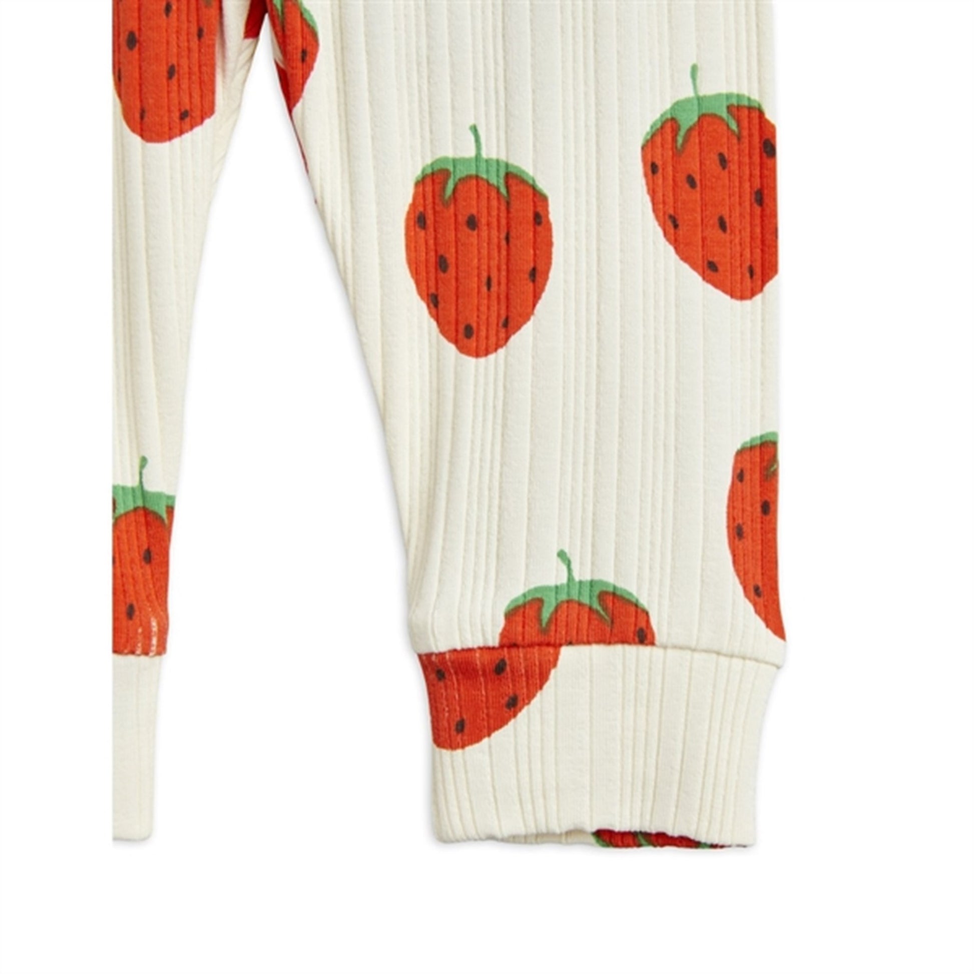 Mini Rodini Strawberries Aop Nb Leggings Offwhite
