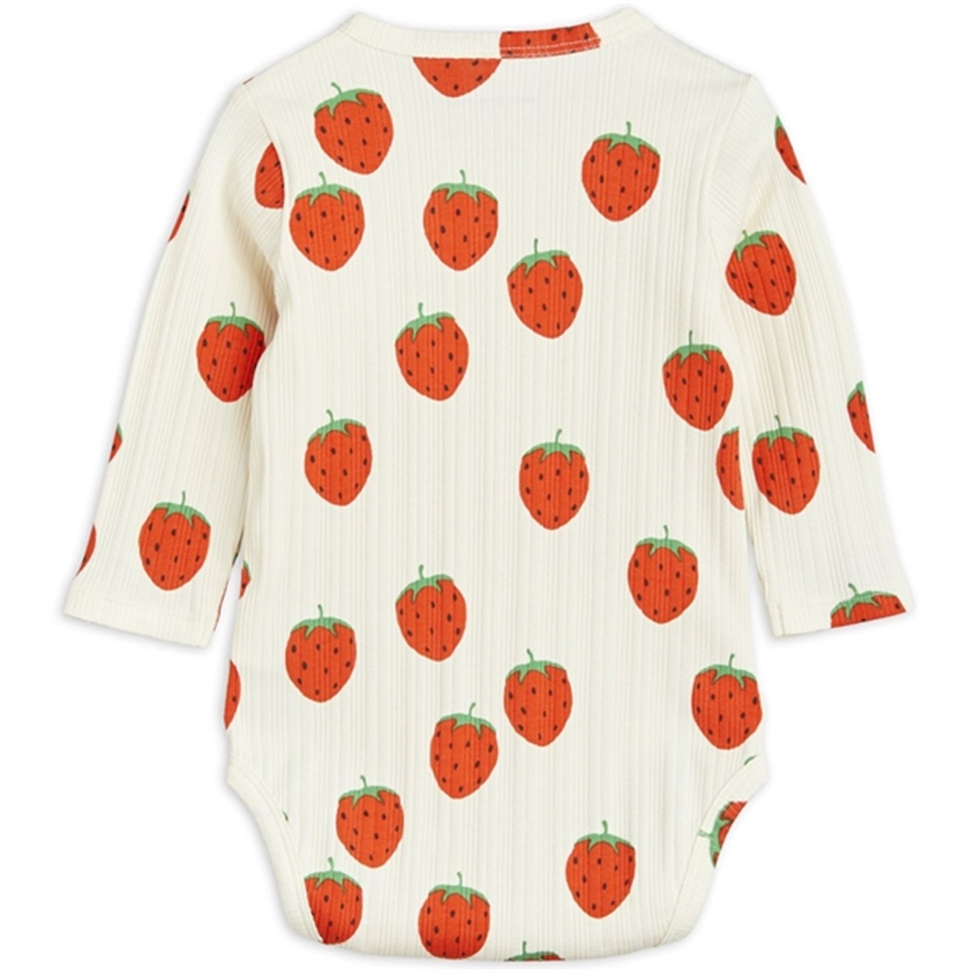 Mini Rodini Strawberries Aop Ls Body Offwhite
