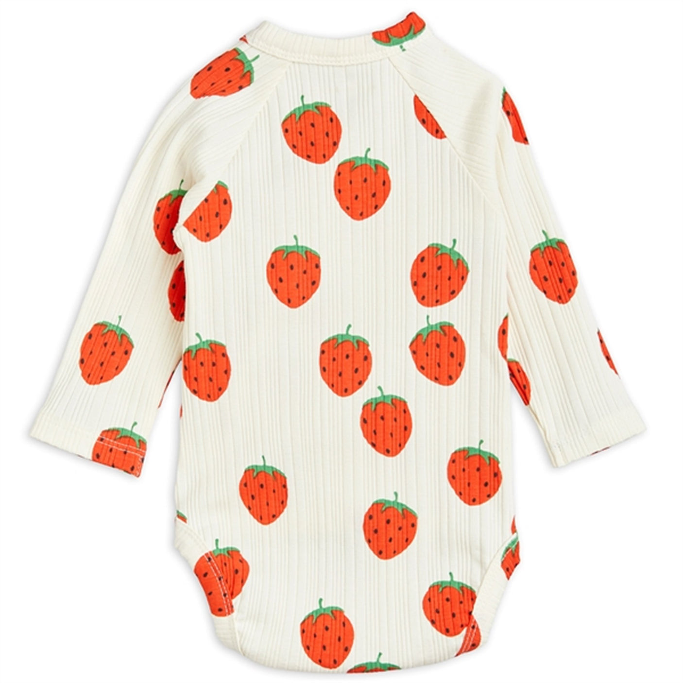Mini Rodini Strawberries Aop Wrap Body Offwhite