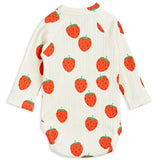 Mini Rodini Strawberries Aop Wrap Body Offwhite