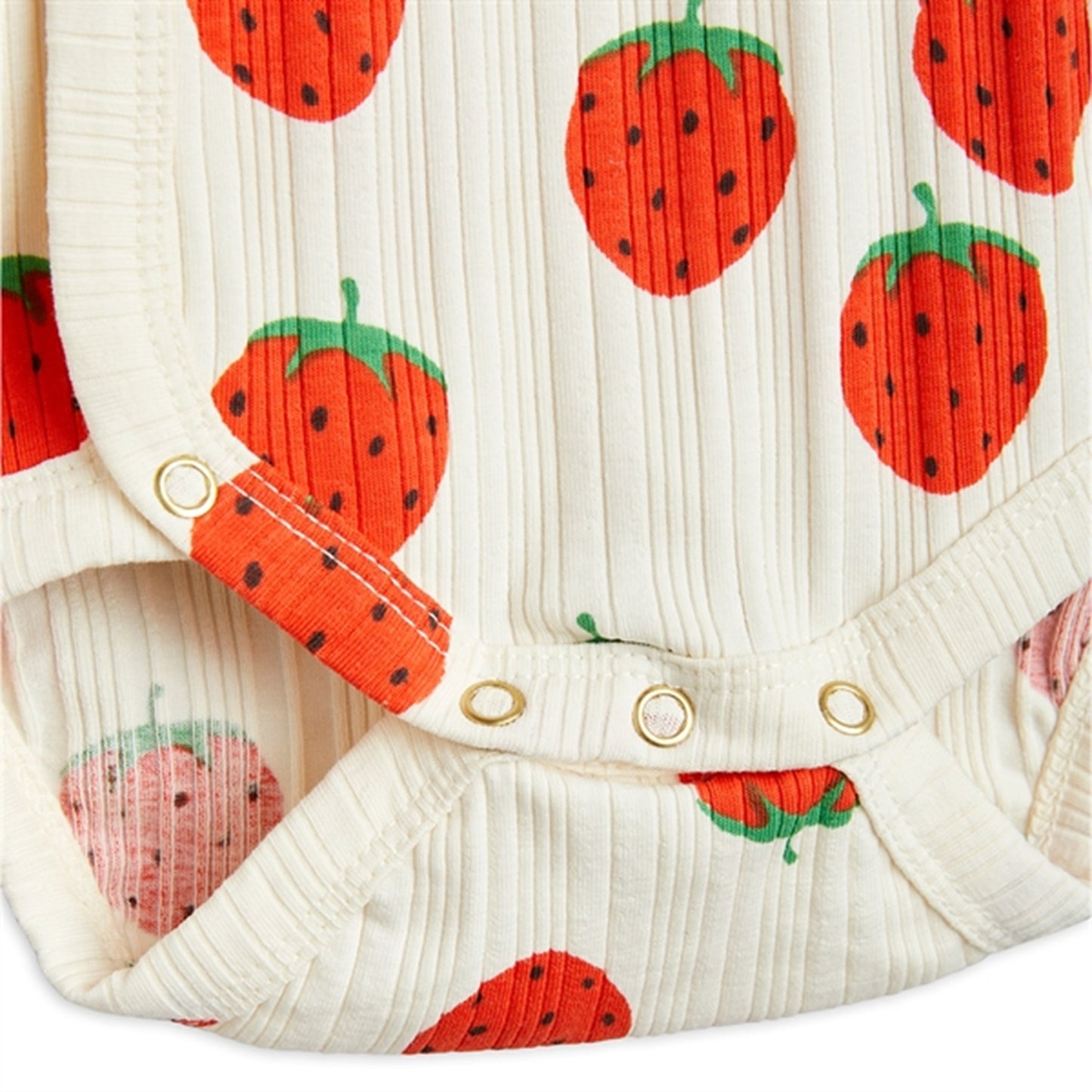 Mini Rodini Strawberries Aop Wrap Body Offwhite