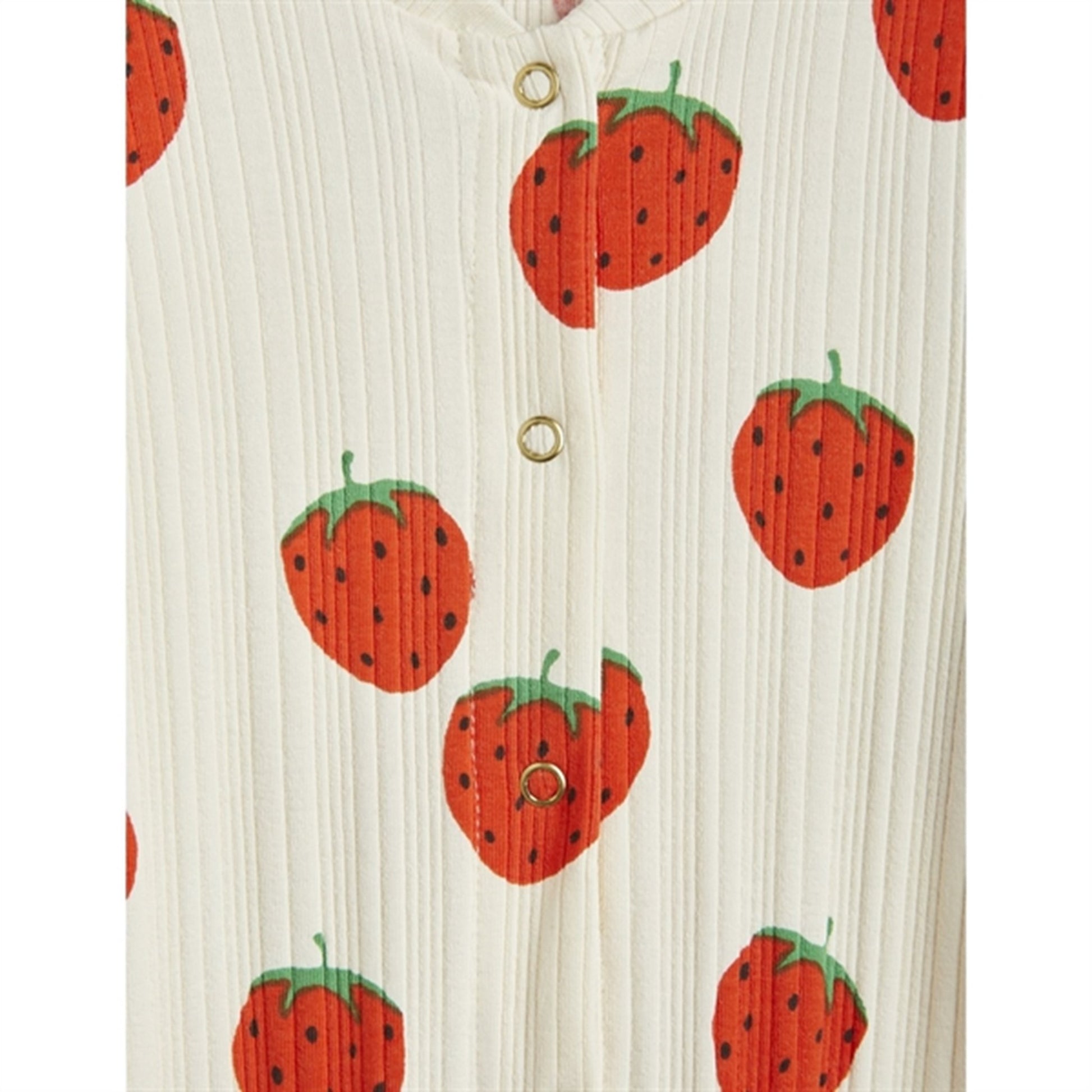 Mini Rodini Strawberries Aop heldragt Offwhite
