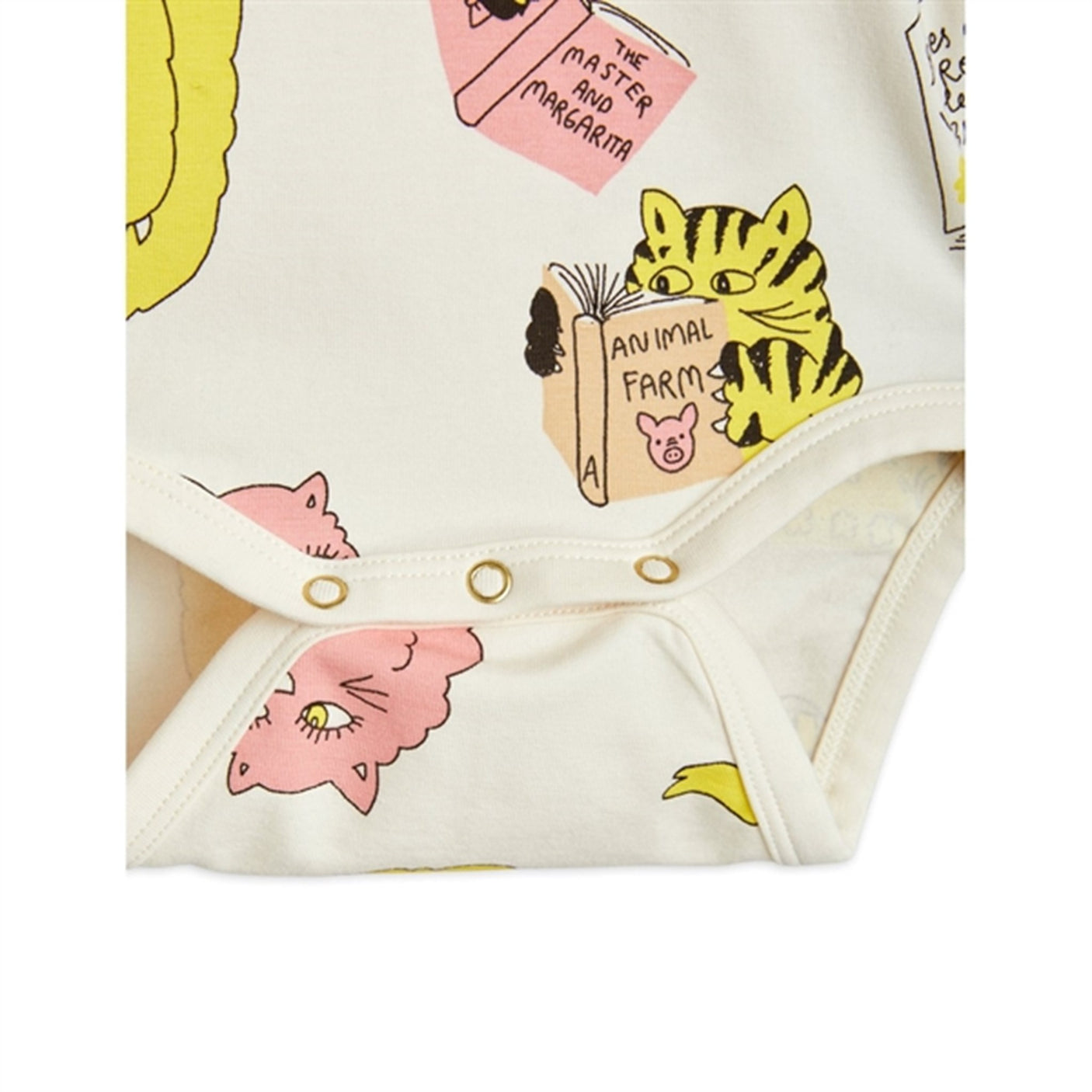 Mini Rodini Cats Aop Ss Body Offwhite