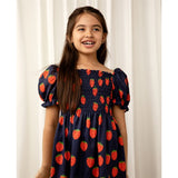 Mini Rodini Strawberries Aop Woven Ss Dress Blue