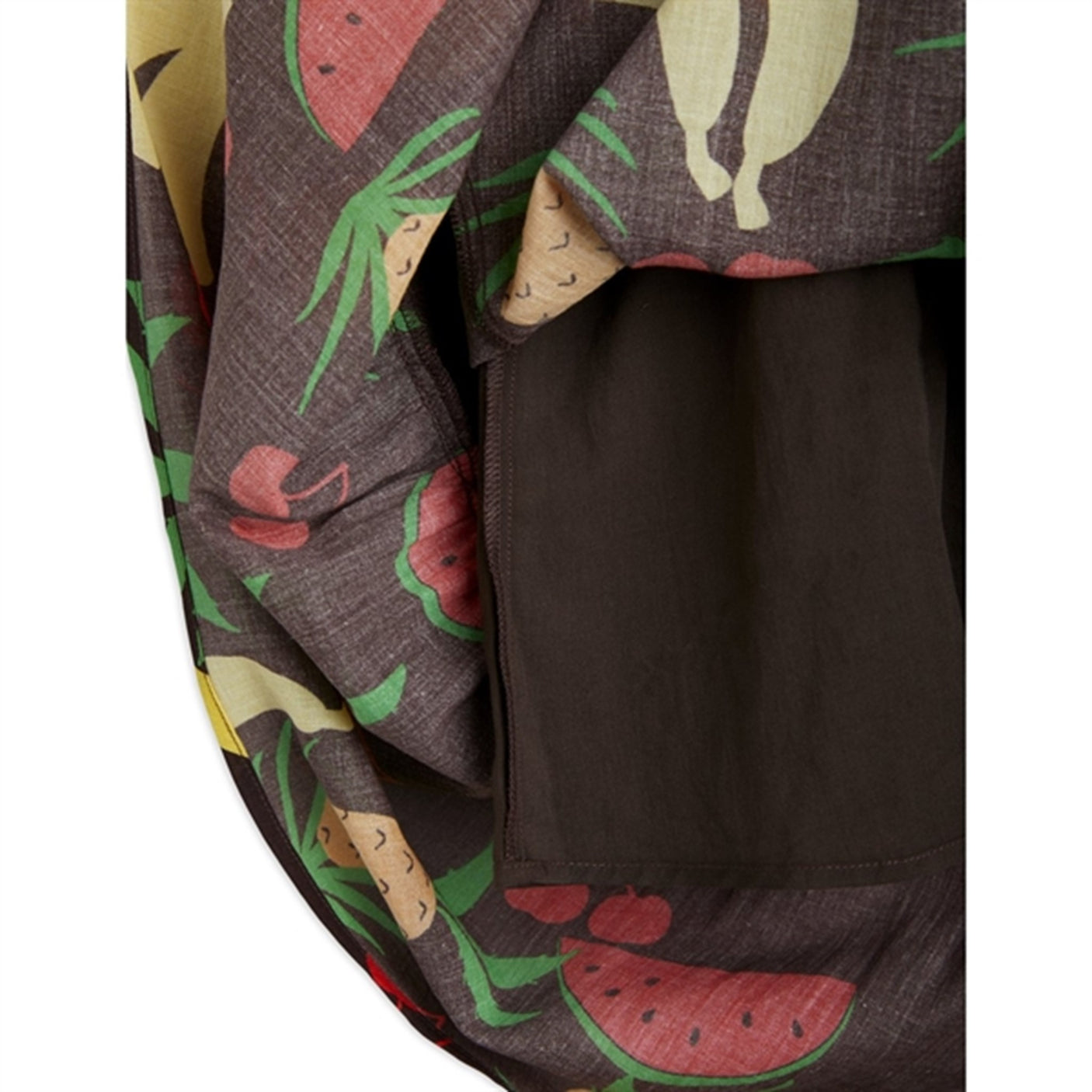 Mini Rodini Fruits Aop Woven Ss Dress Brown