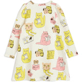 Mini Rodini Cats Aop Ls Dress Offwhite