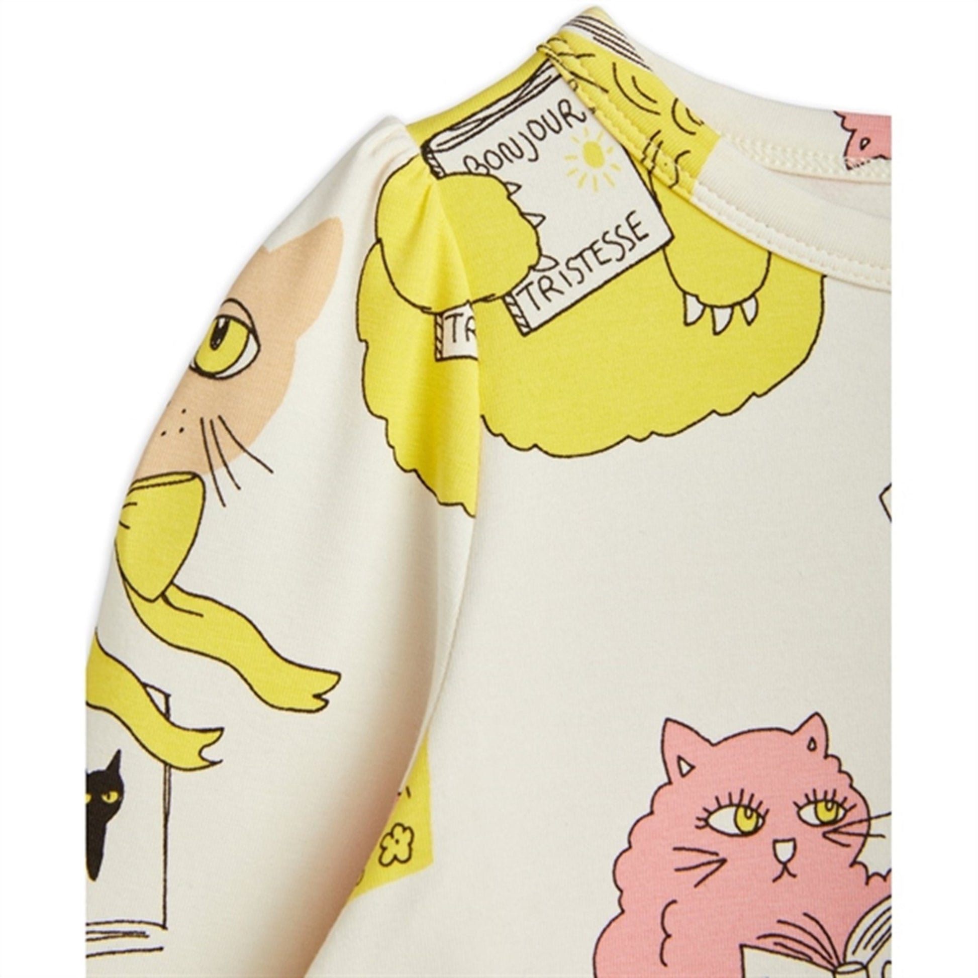Mini Rodini Cats Aop Ls Dress Offwhite