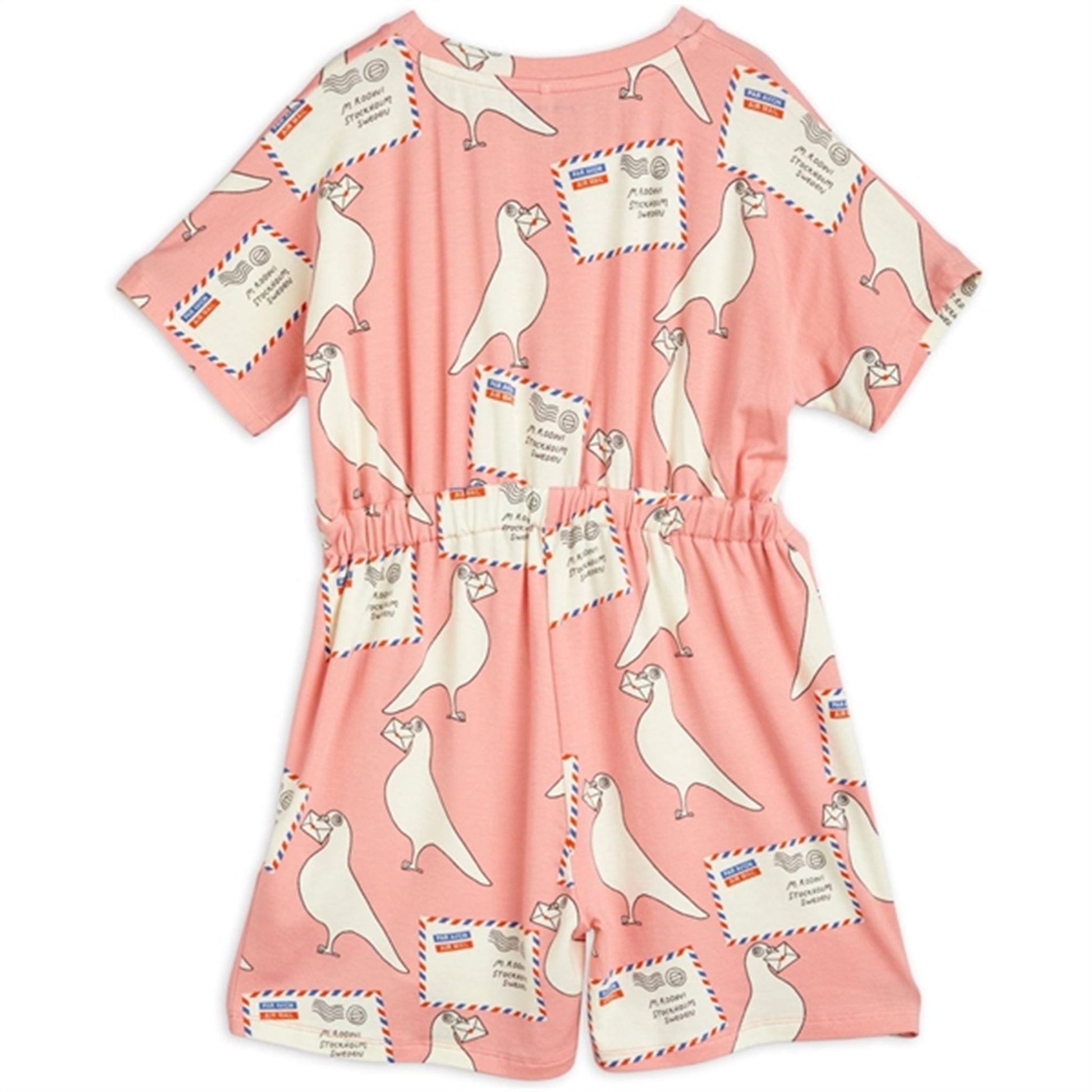 Mini Rodini Pigeons Tencel Aop Summersuit Pink