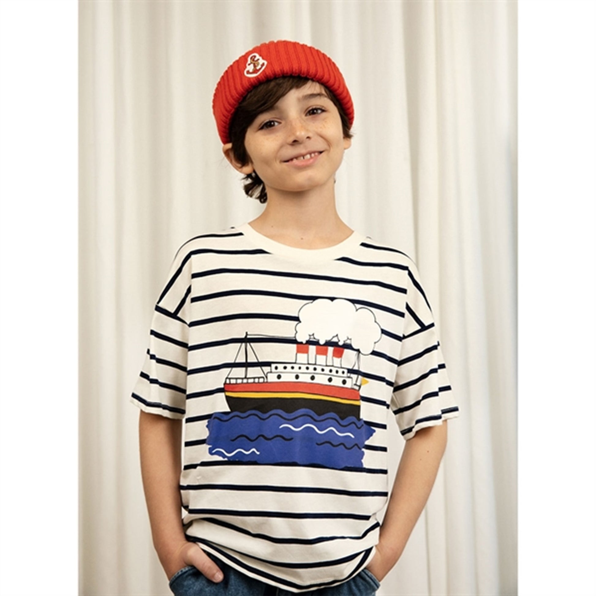 Mini Rodini Ferry Stripe T-shirt Blue