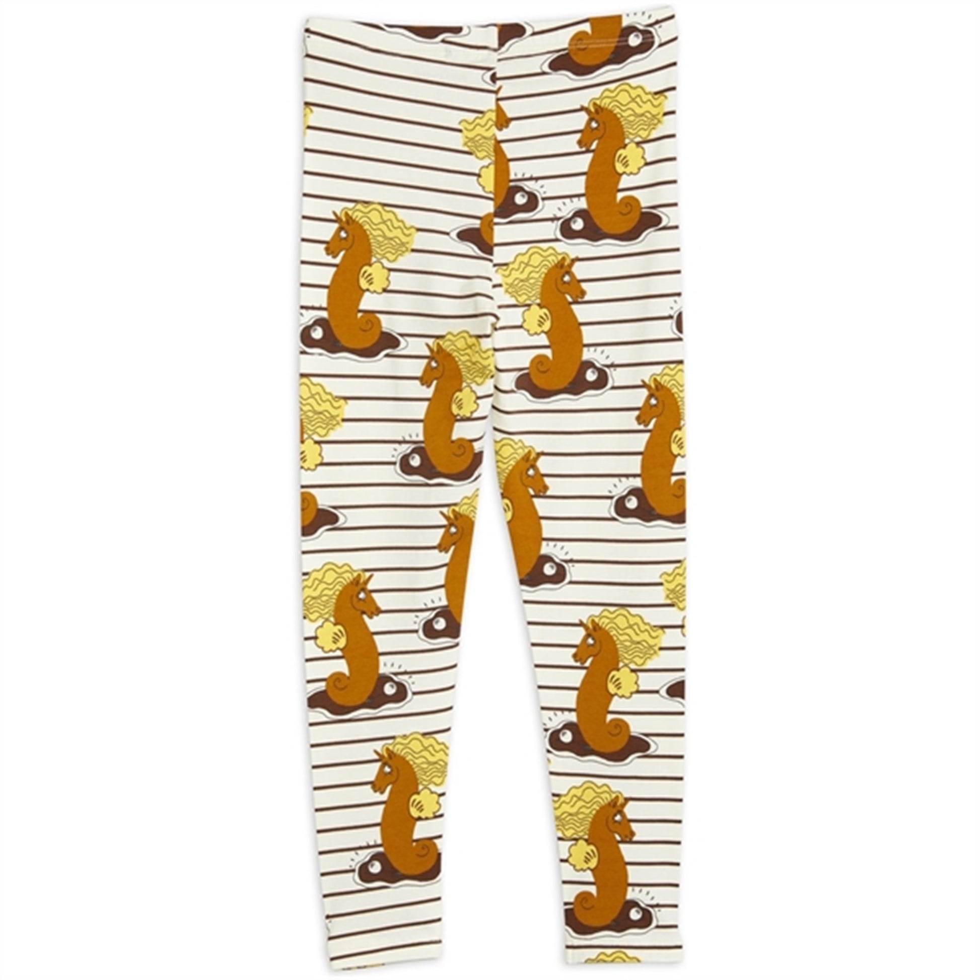 Mini Rodini Unicorn Seahorse AOP Leggings Brown