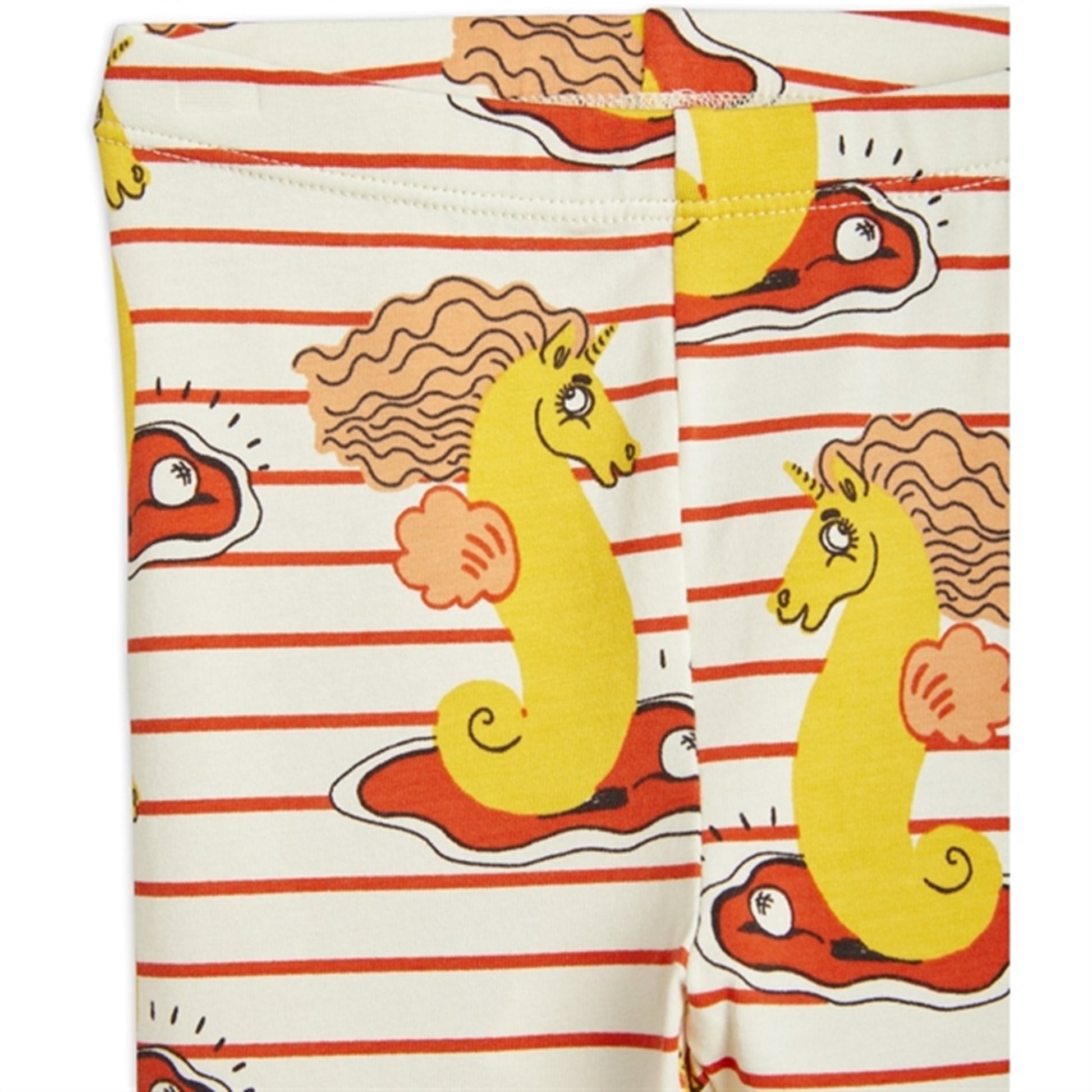 Mini Rodini Unicorn Seahorse AOP Baby Leggings Red