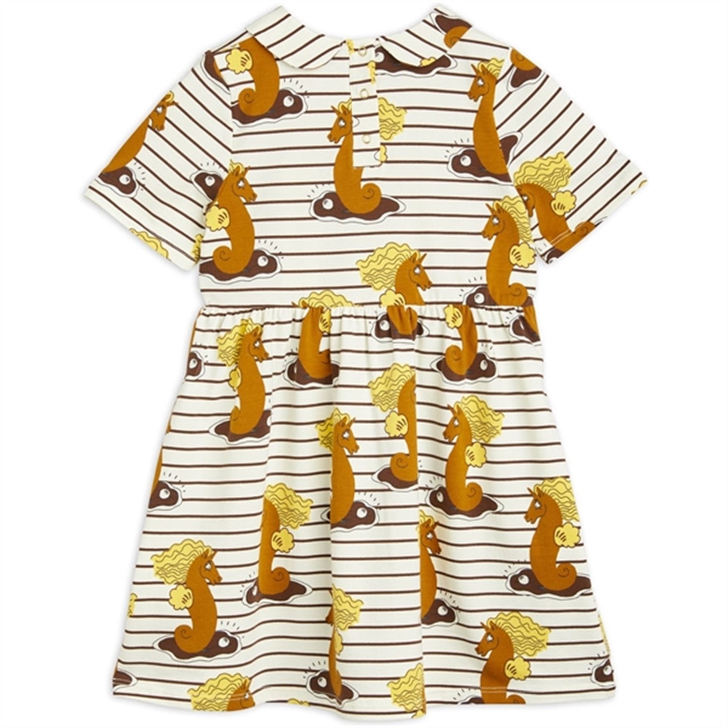 Mini Rodini Unicorn Seahorse AOP Dress Brown