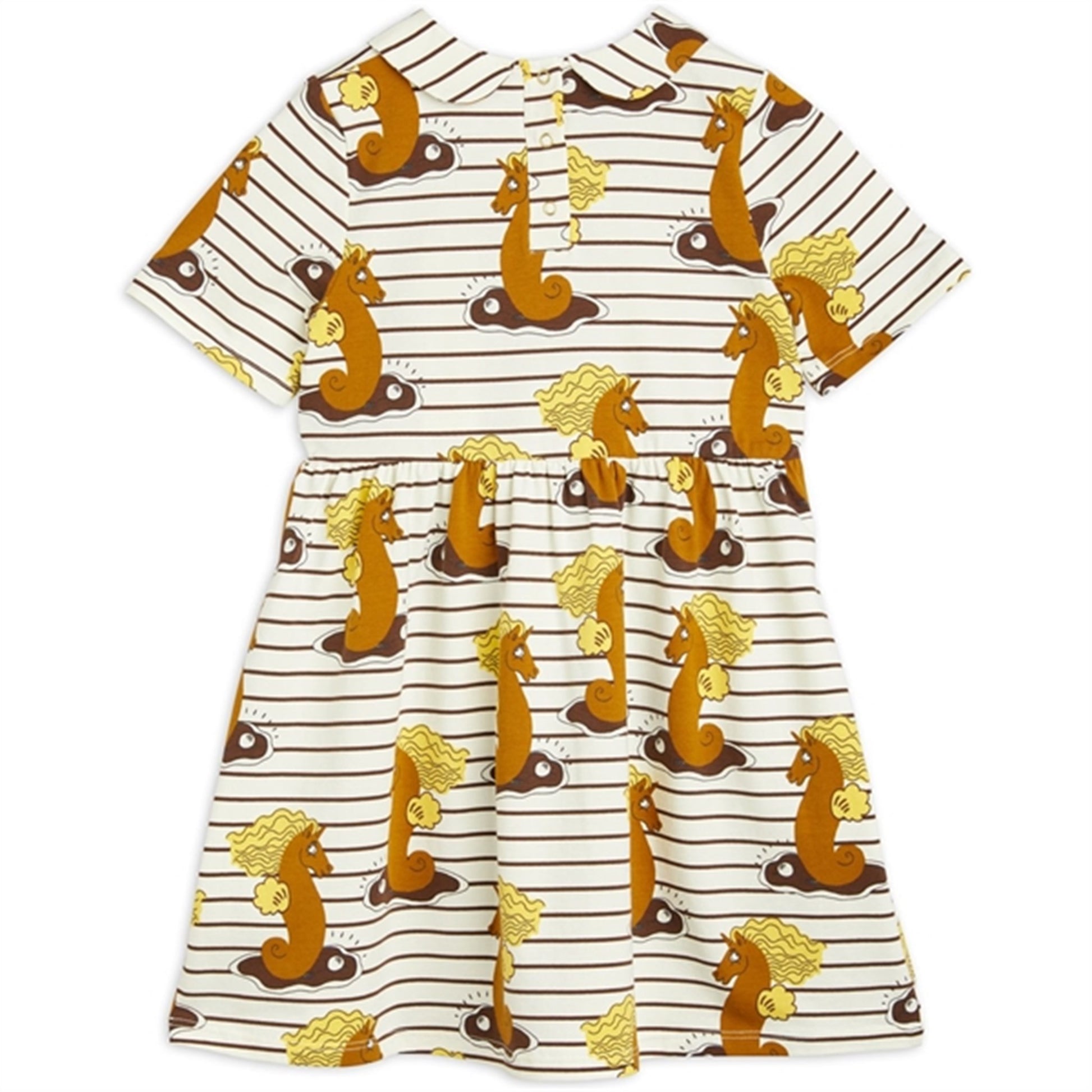 Mini Rodini Unicorn Seahorse AOP Dress Brown