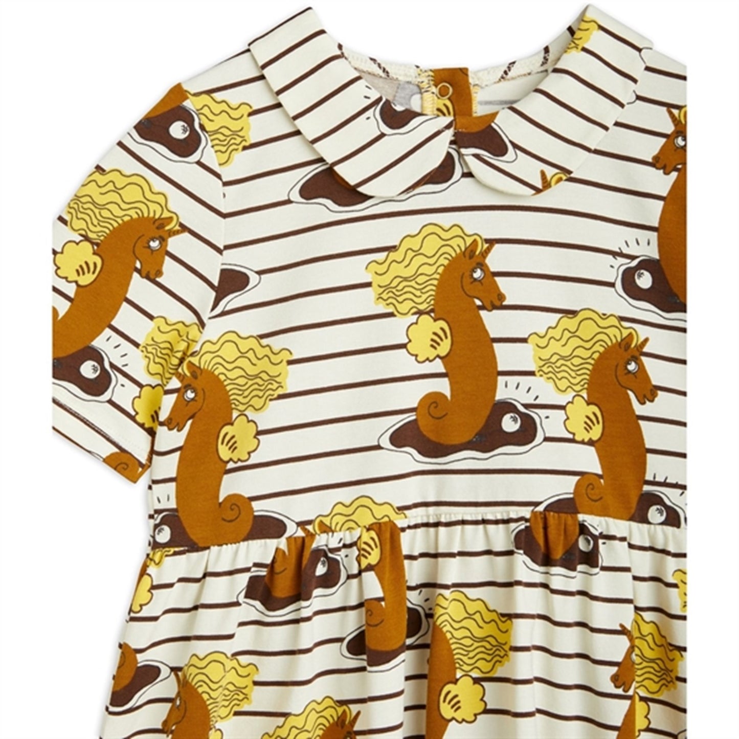 Mini Rodini Unicorn Seahorse AOP Dress Brown