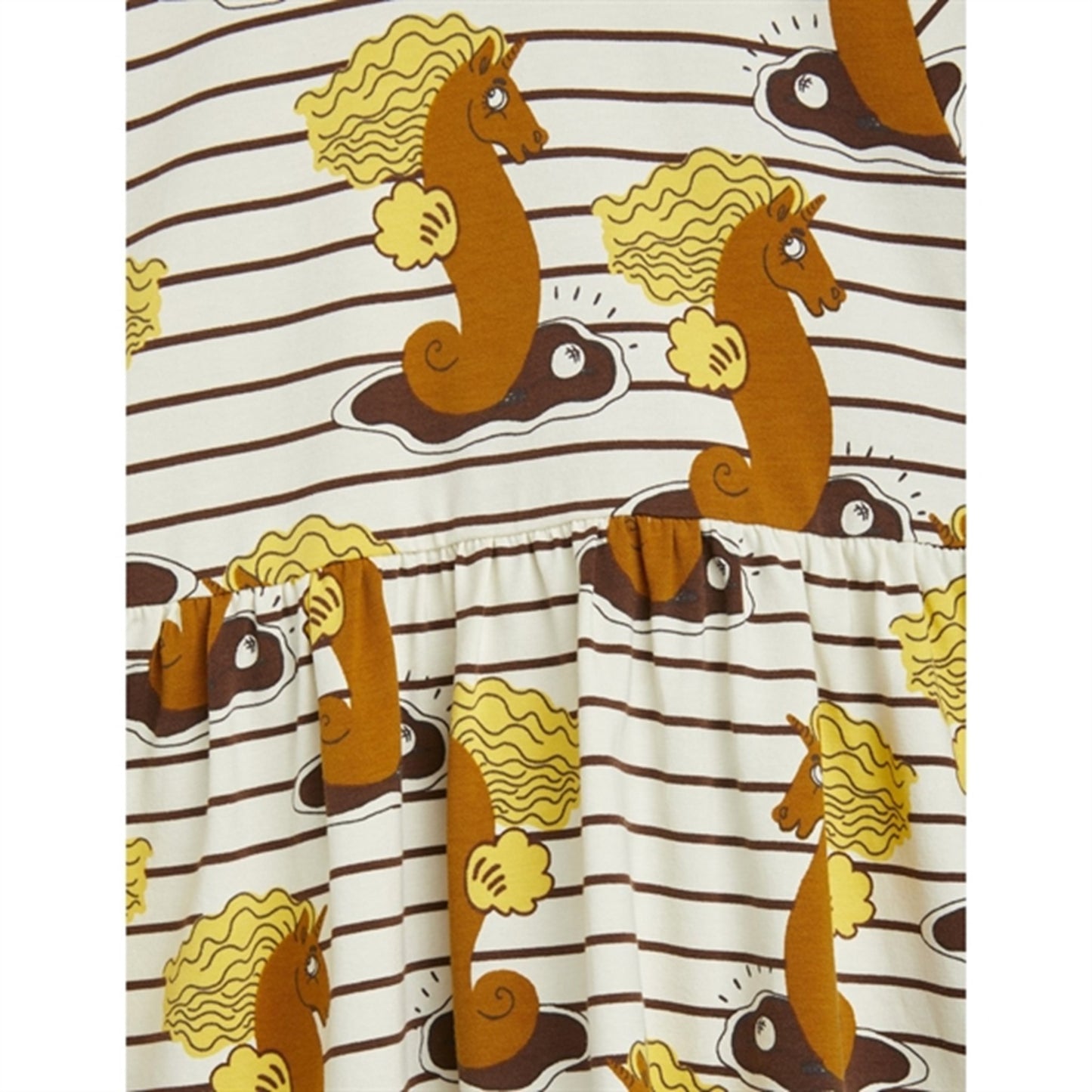 Mini Rodini Unicorn Seahorse AOP Dress Brown