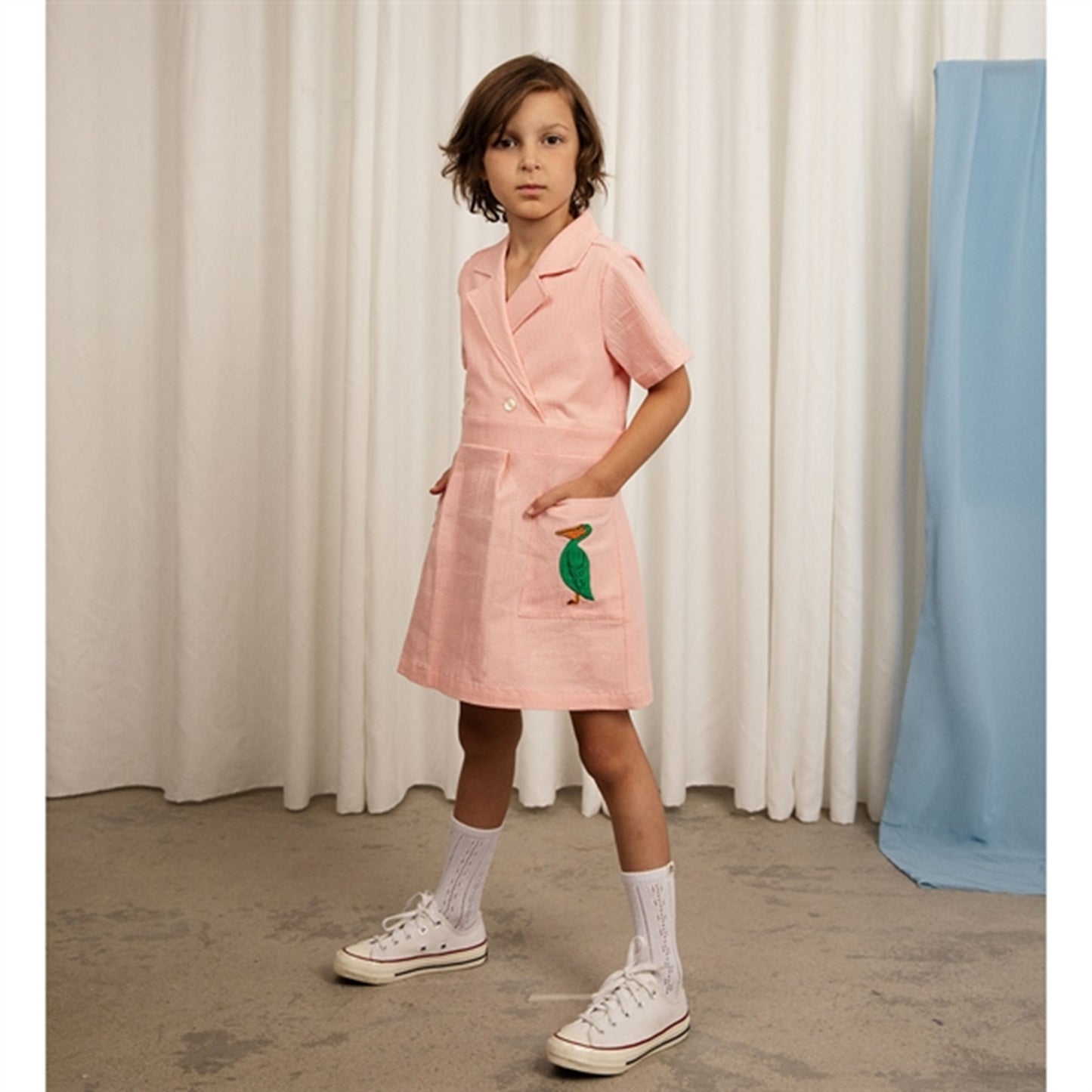 Mini Rodini Pelican Woven Dress Pink