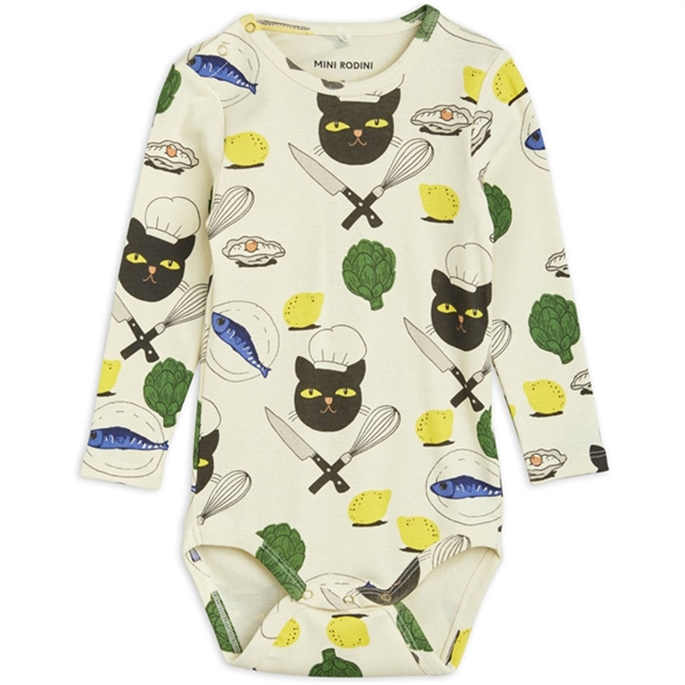 Mini Rodini Chef Cat Aop Ls Body Multi