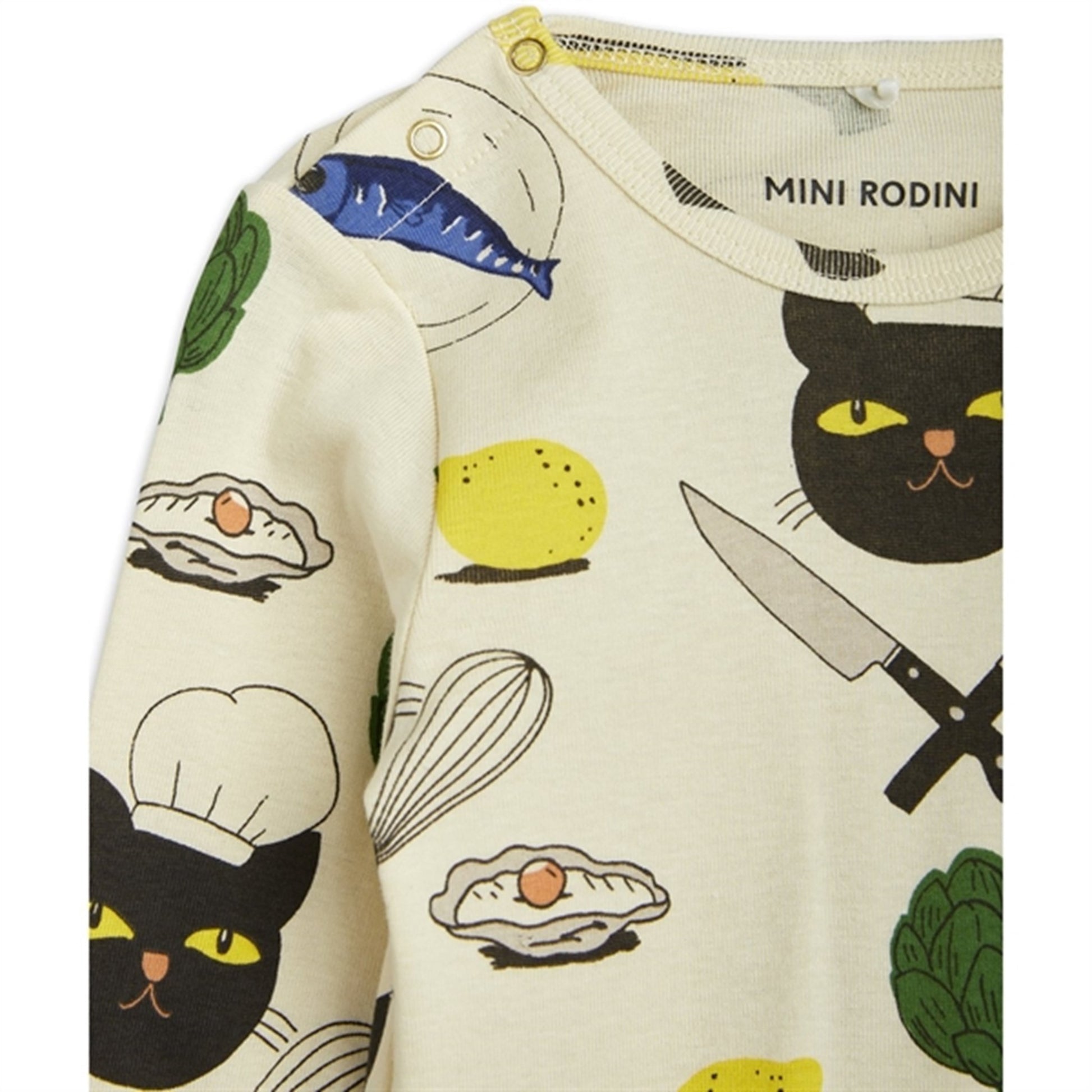 Mini Rodini Chef Cat Aop Ls Body Multi