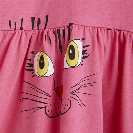 Mini Rodini Cat Face Aop Ls Dress Pink