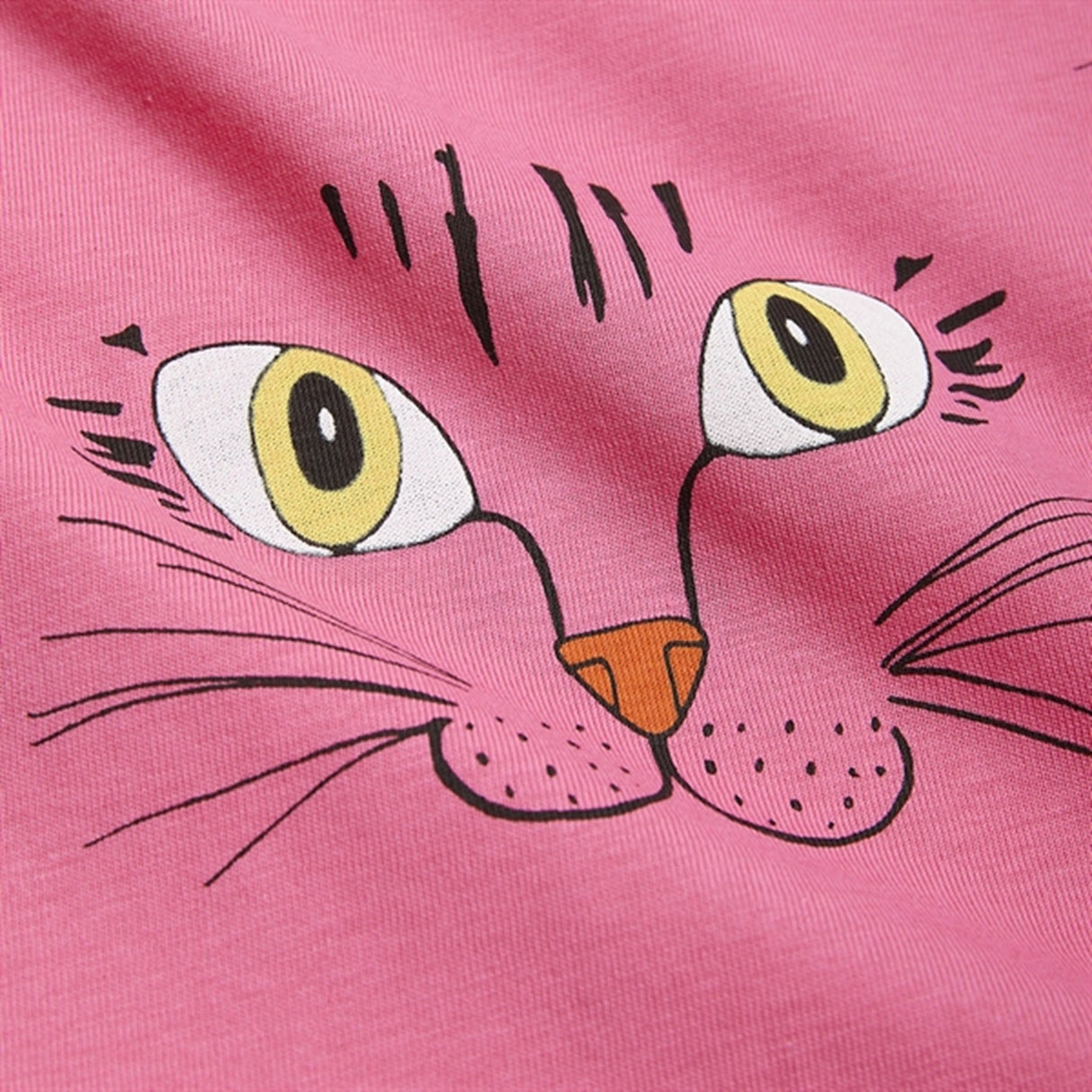 Mini Rodini Cat Face Aop Ls Dress Pink