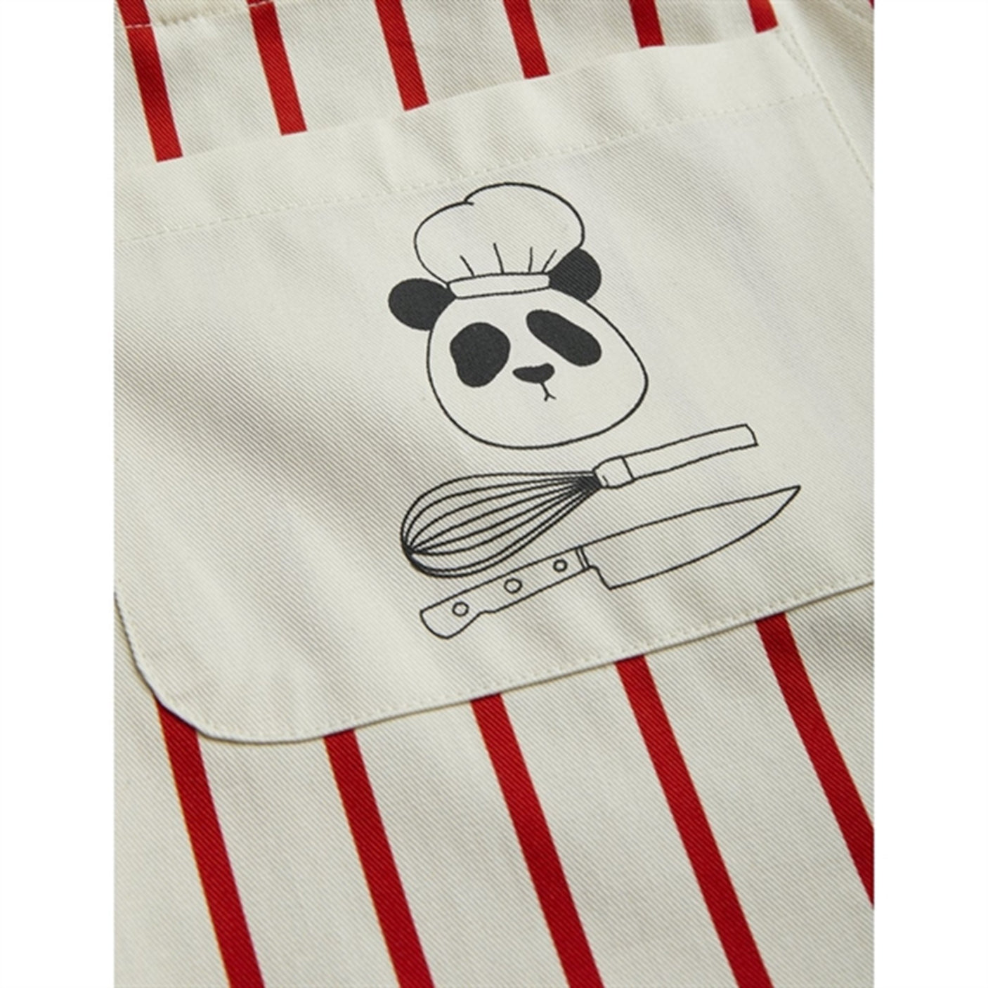 Mini Rodini Stripe Panda Chef Woven Apron Multi