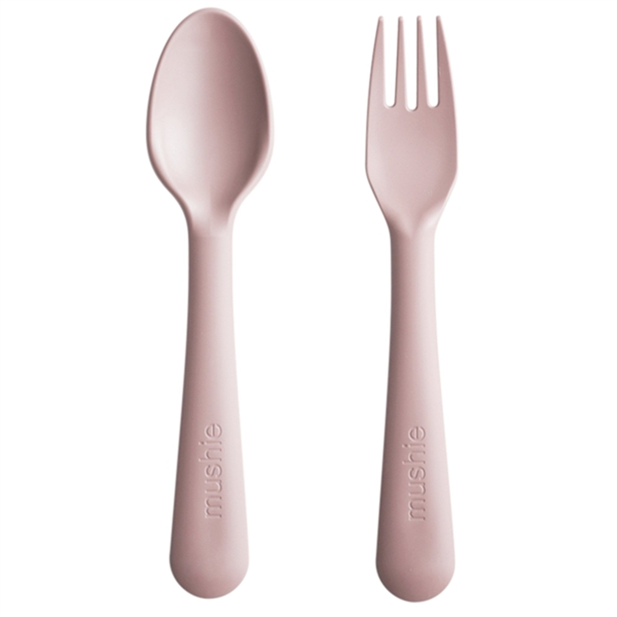 Mushie Fork And Spoon Set Blush