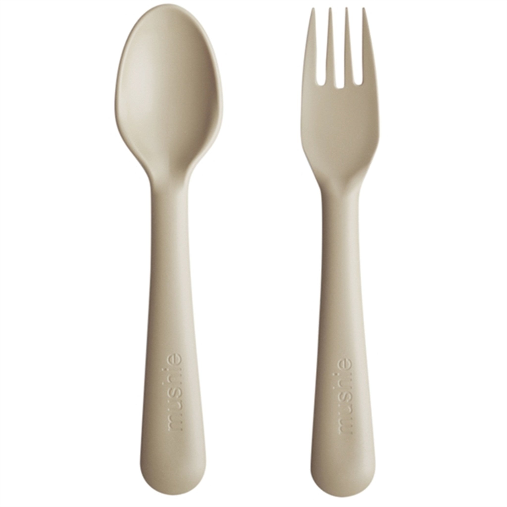 Mushie Fork And Spoon Set Vanilla