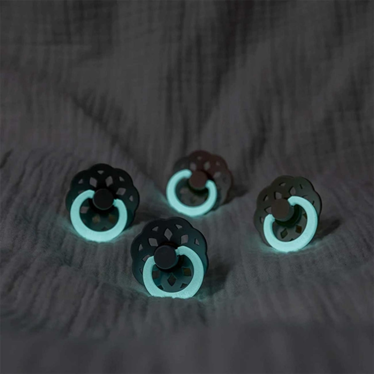 Bibs Boheme Latex Pacifier Glow 2-pak Blush/Vanilla