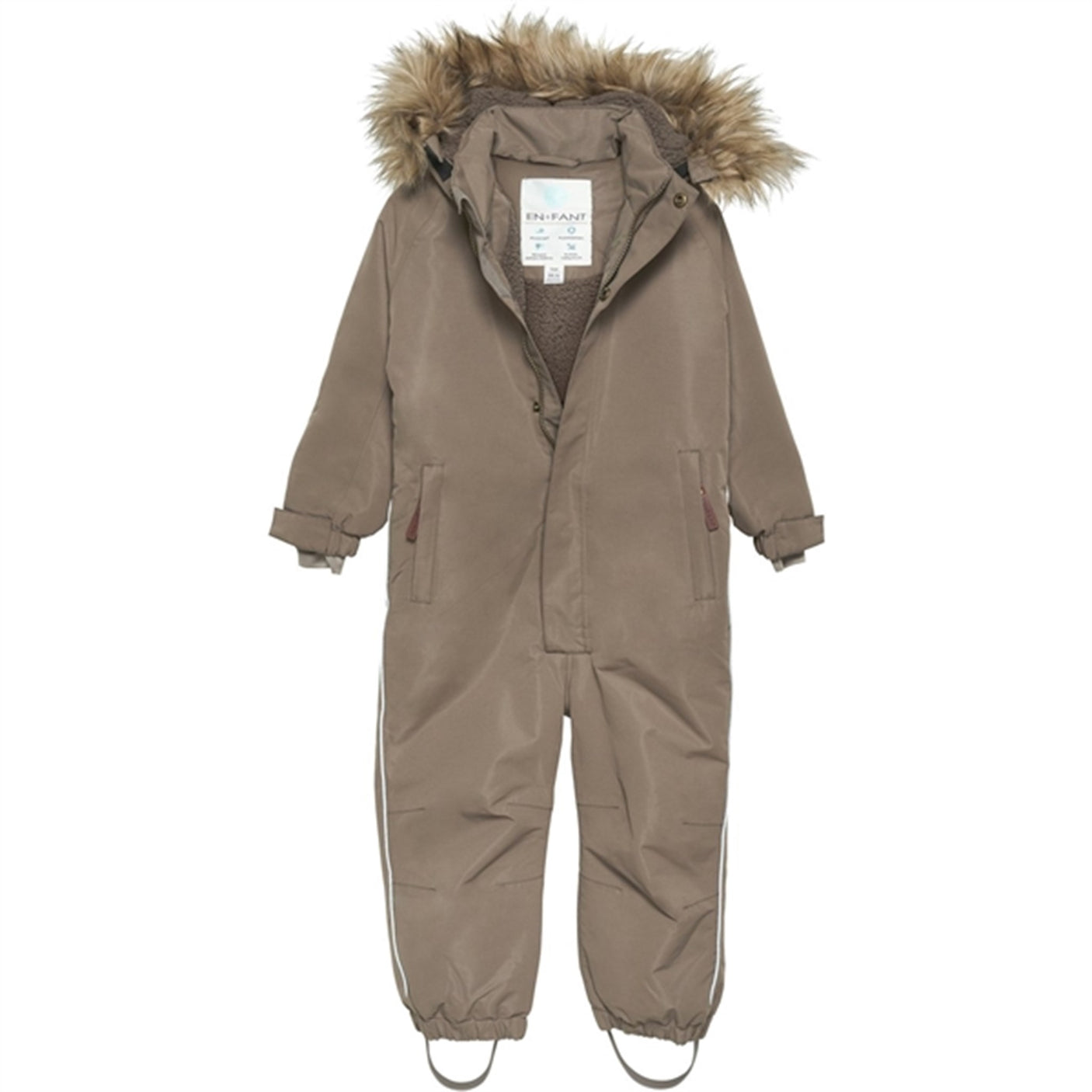 En Fant Snow Suit m. Faux Fur Chocolate Chip