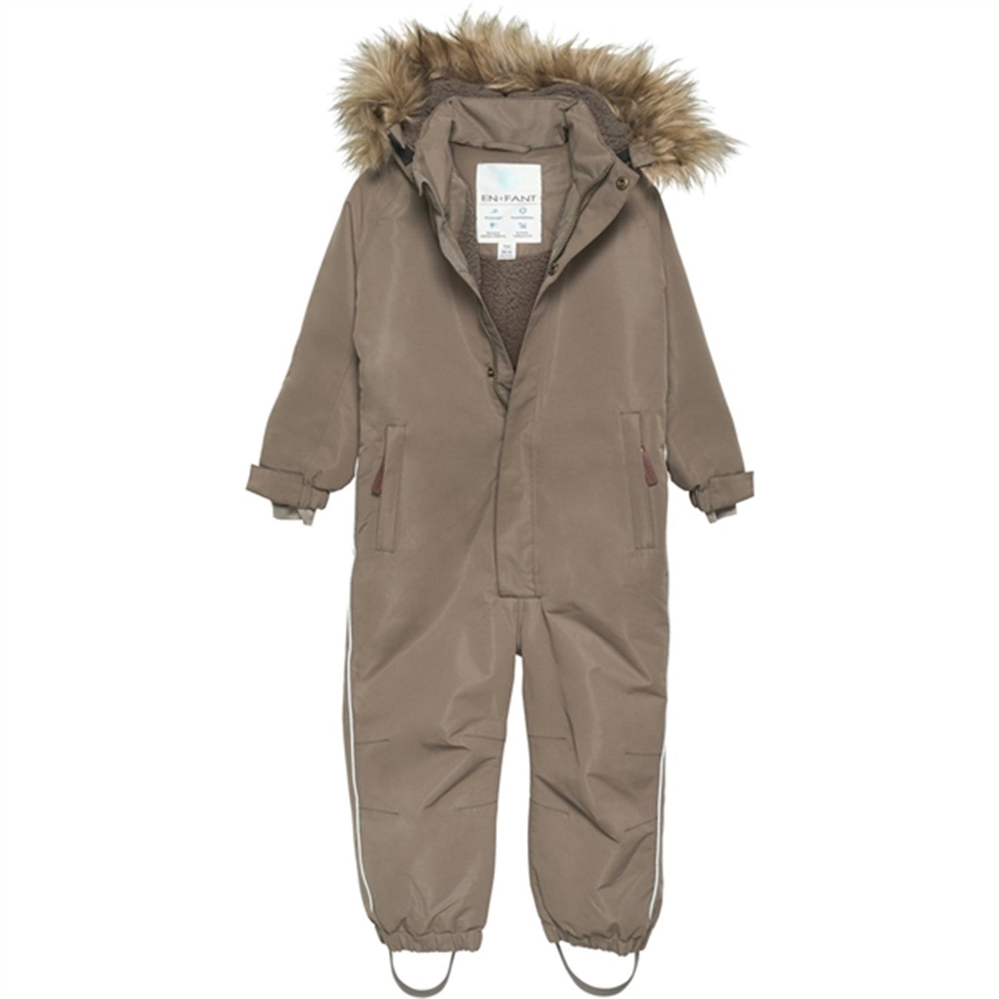 En Fant Snow Suit m. Faux Fur Chocolate Chip