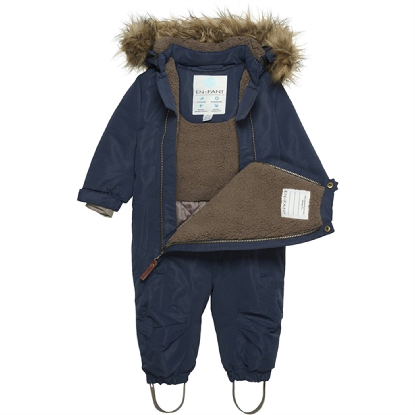 En Fant Snow Suit m. Faux Fur Parisian Night