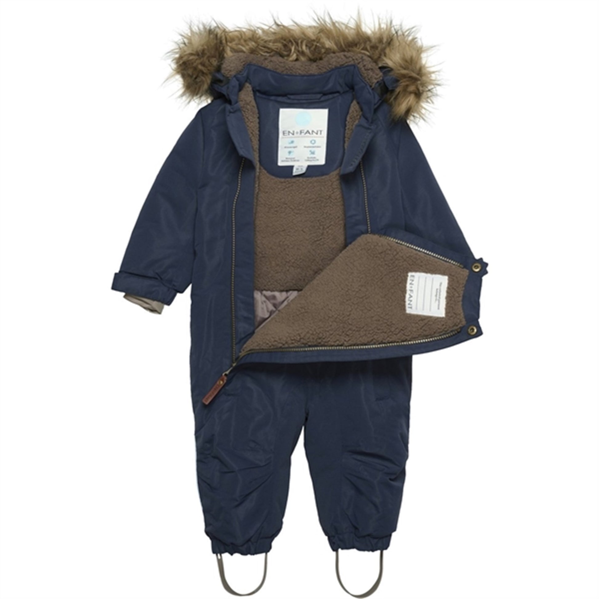 En Fant Snow Suit m. Faux Fur Parisian Night