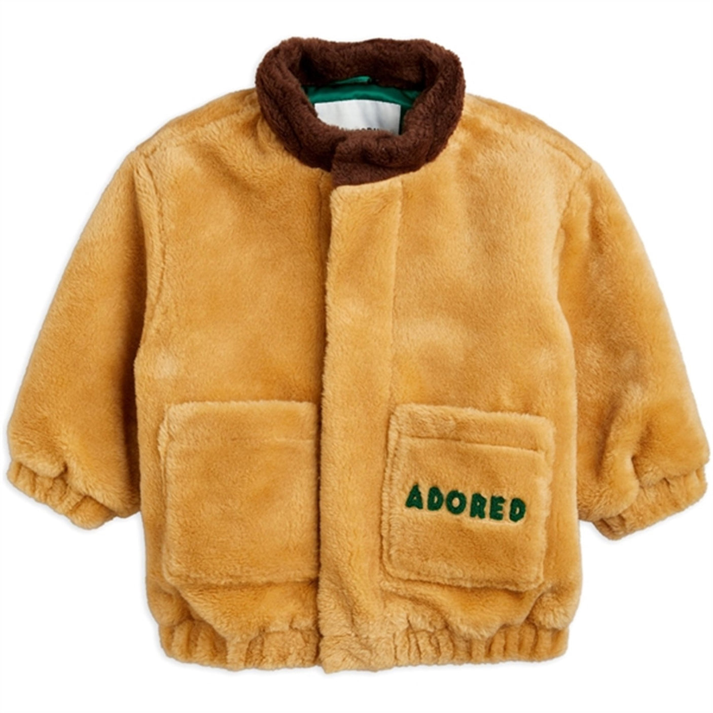 Mini Rodini Adored Faux Fur Hooded Jacket Beige