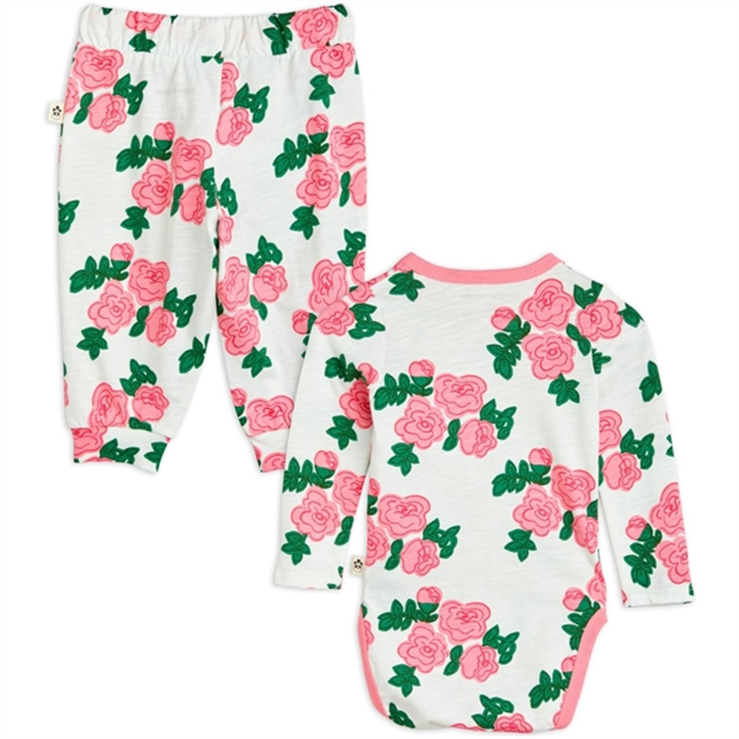 Mini Rodini Roses Aop Baby Set Pink