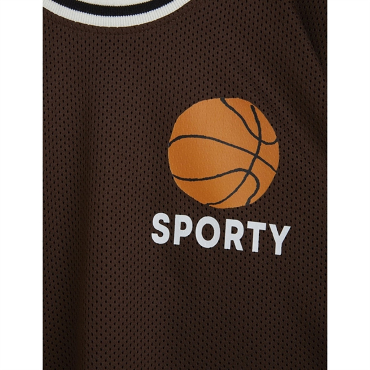 Mini Rodini Brown Basket Mesh Sp T-shirt