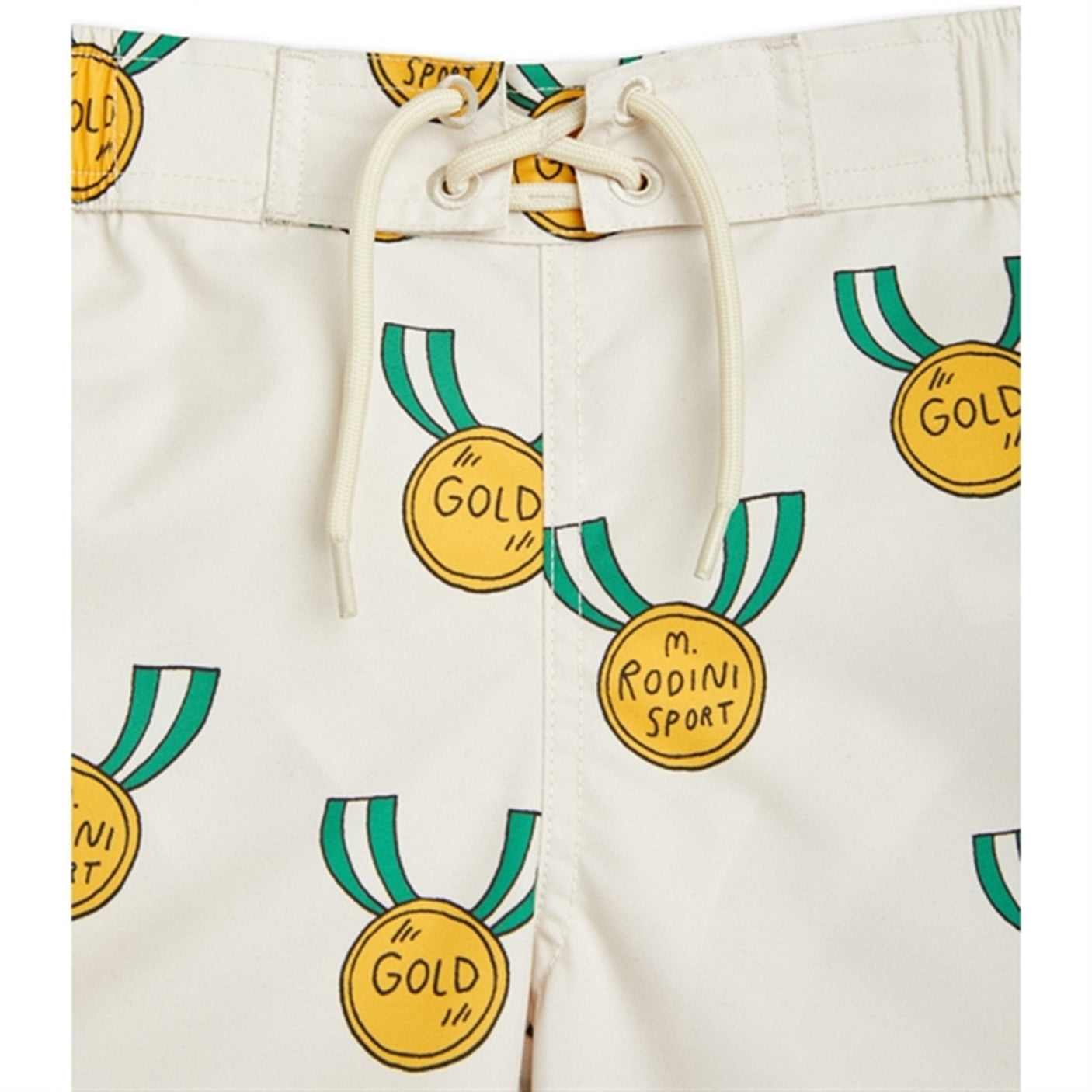 Mini Rodini Grey Medal Aop Woven Swim Shorts