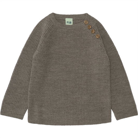FUB Rib Knitted Sweater Beige Melange