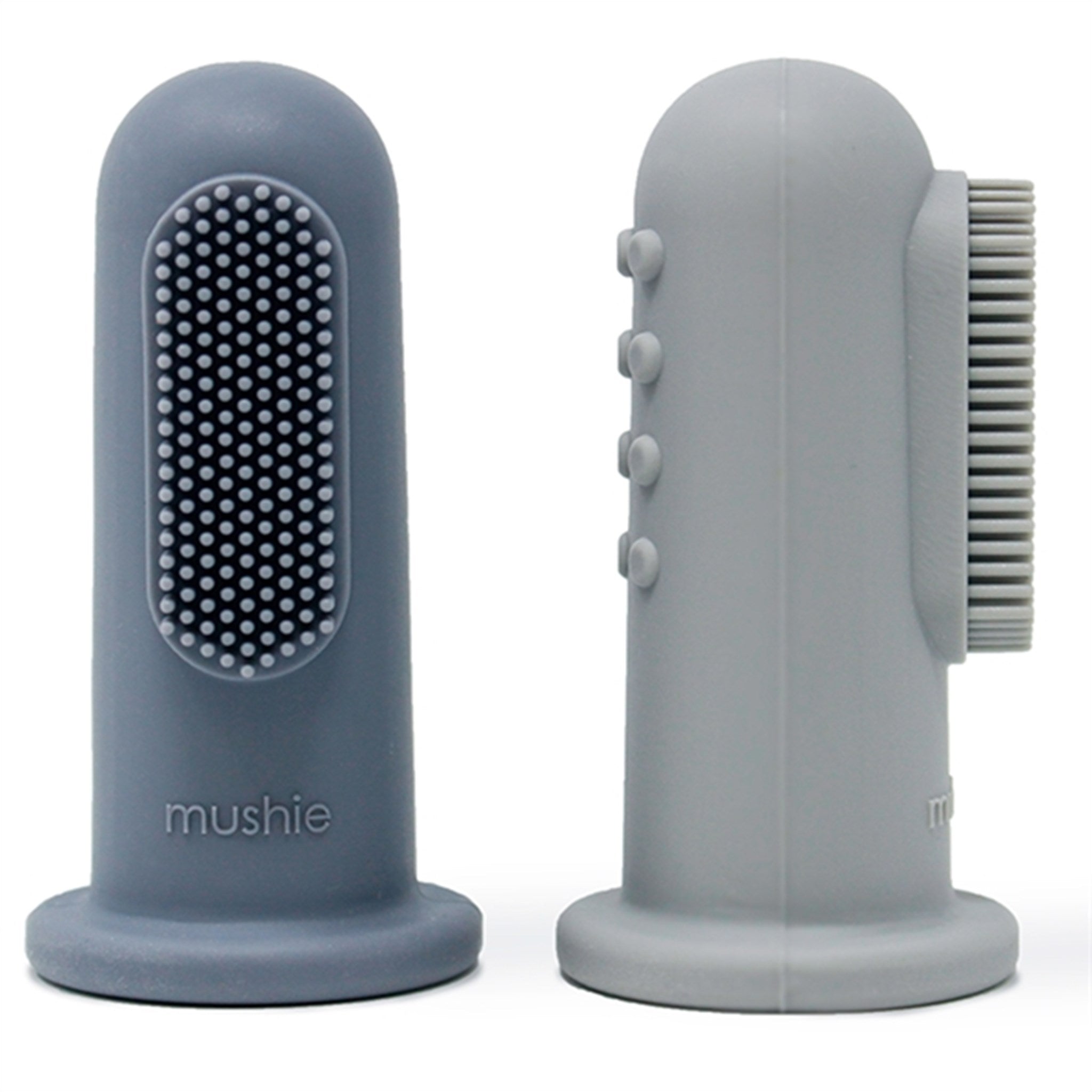 Mushie Finger Toothbrush 2-pack Stone/Tradewinds