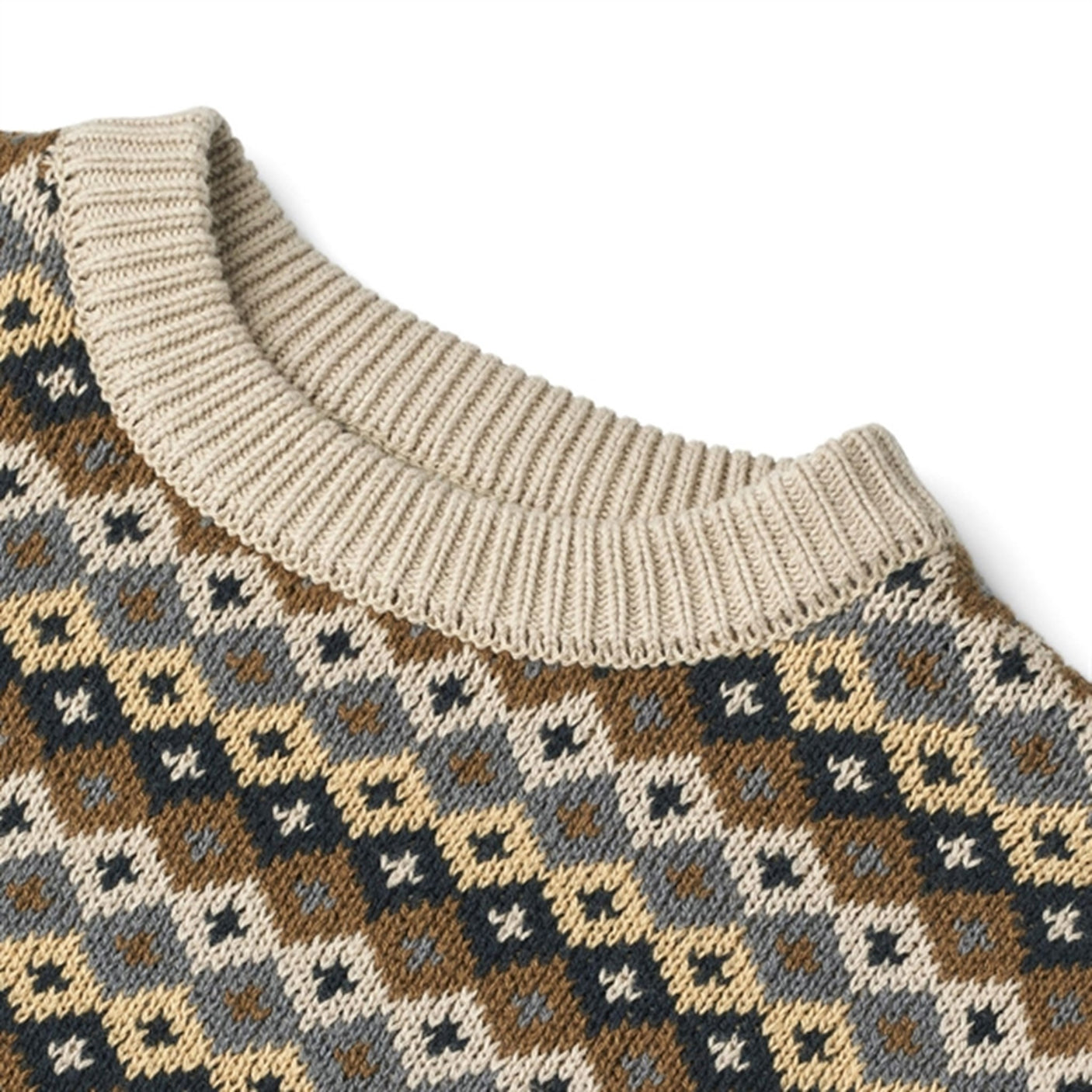 Wheat Multi Blue Elias Jacquard Pullover