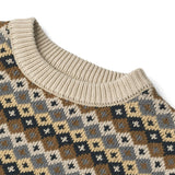 Wheat Multi Blue Elias Jacquard Pullover