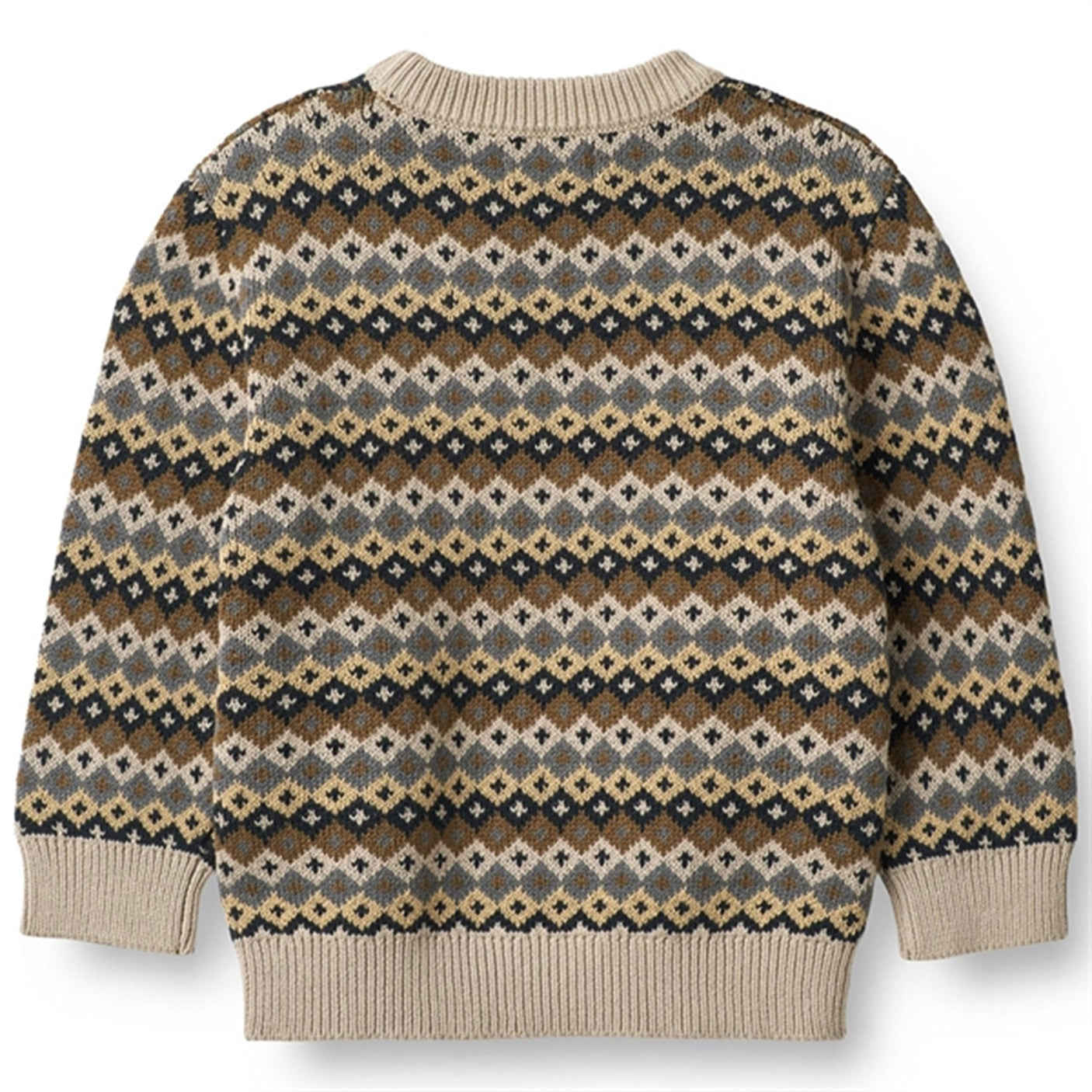 Wheat Multi Blue Elias Jacquard Pullover