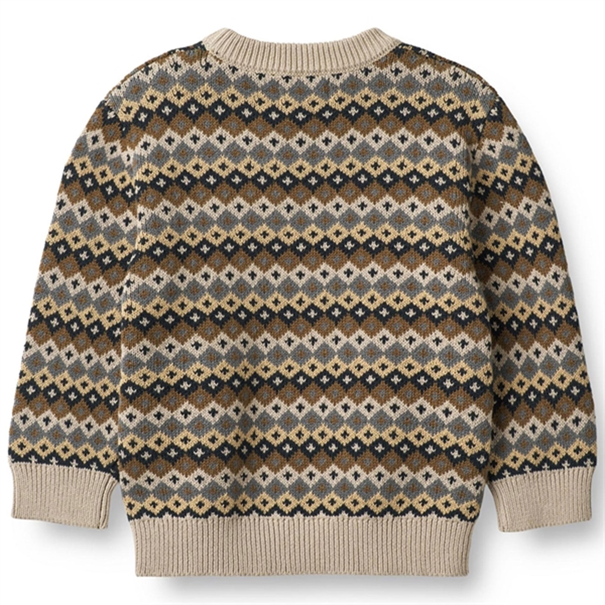 Wheat Multi Blue Elias Jacquard Pullover